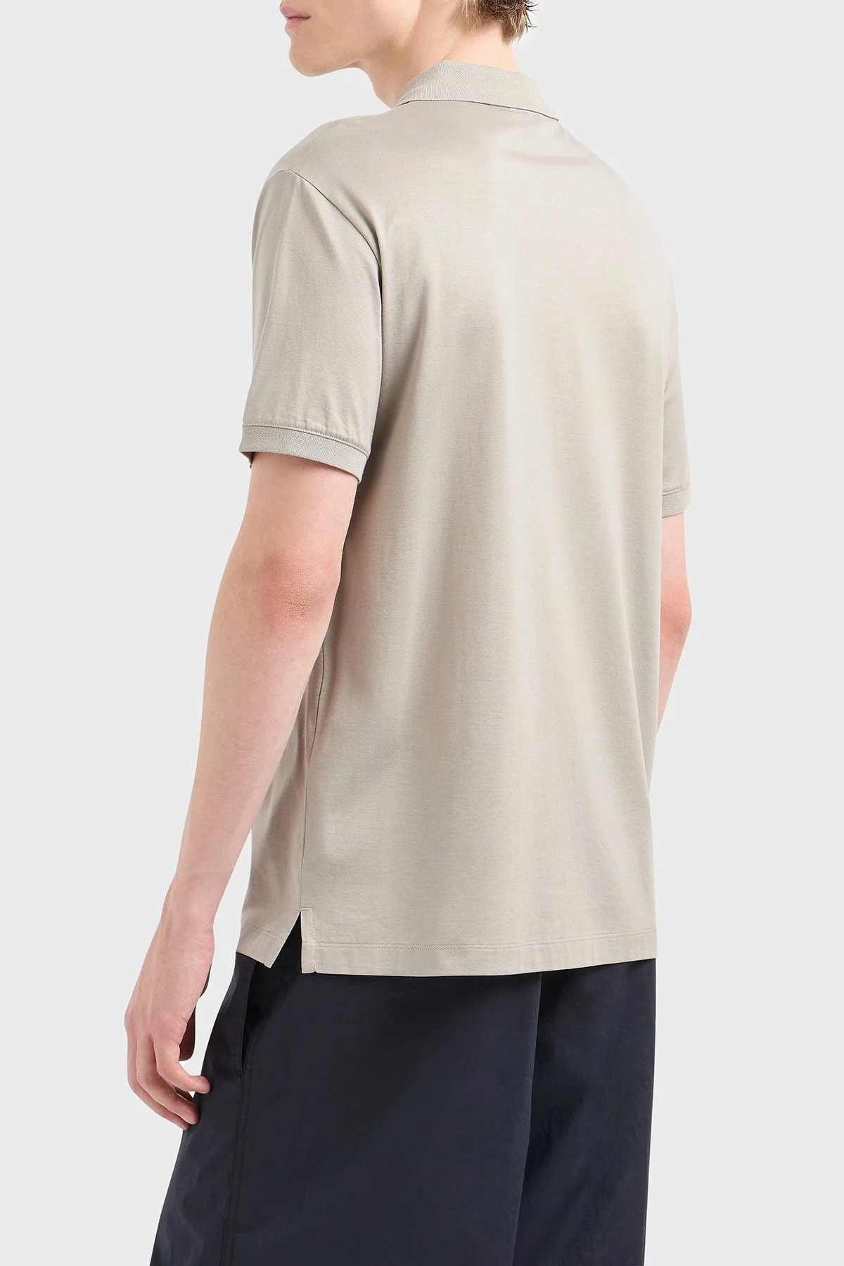 Emporio Armani Pamuklu Regular Fit Yarım Fermuarlı Erkek Polo Yaka T Shirt EM001082 AF10017 U8033 TAŞ - 3