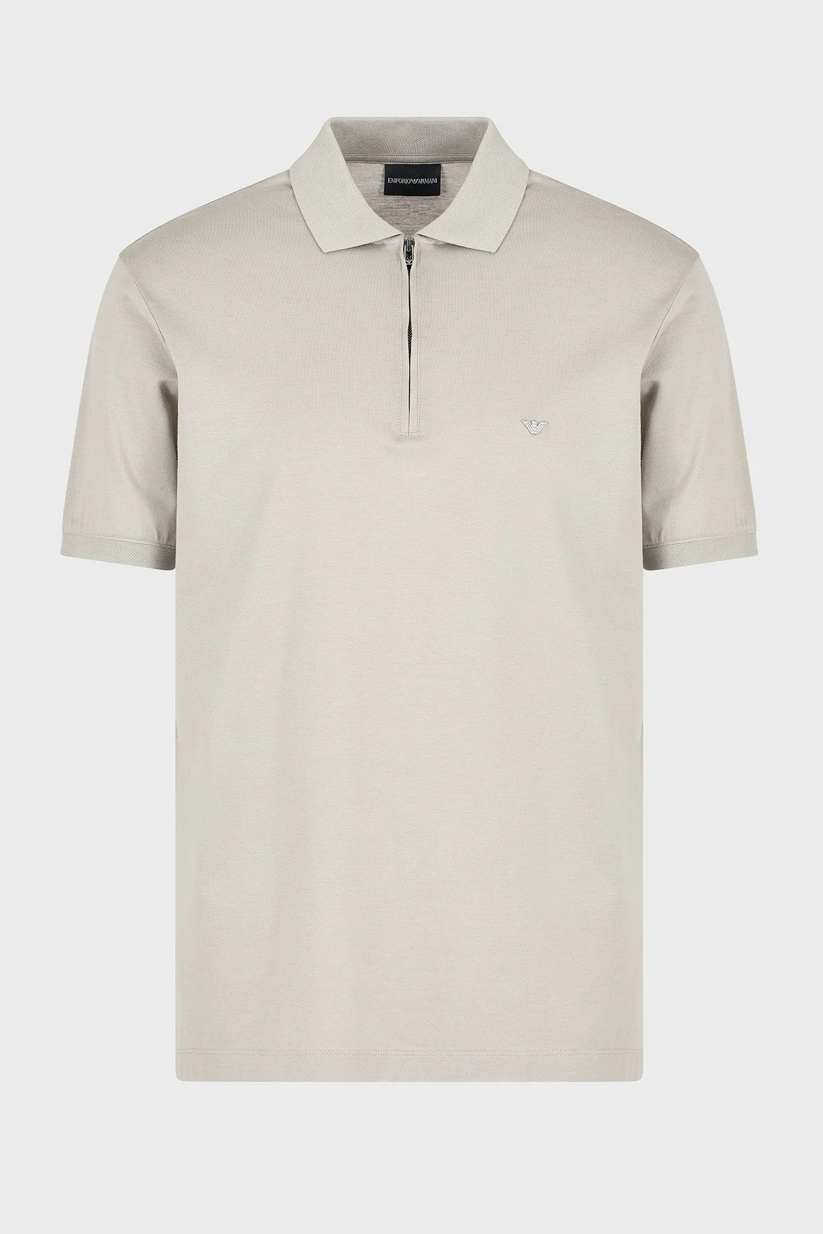 Emporio Armani Pamuklu Regular Fit Yarım Fermuarlı Erkek Polo Yaka T Shirt EM001082 AF10017 U8033 TAŞ - 5