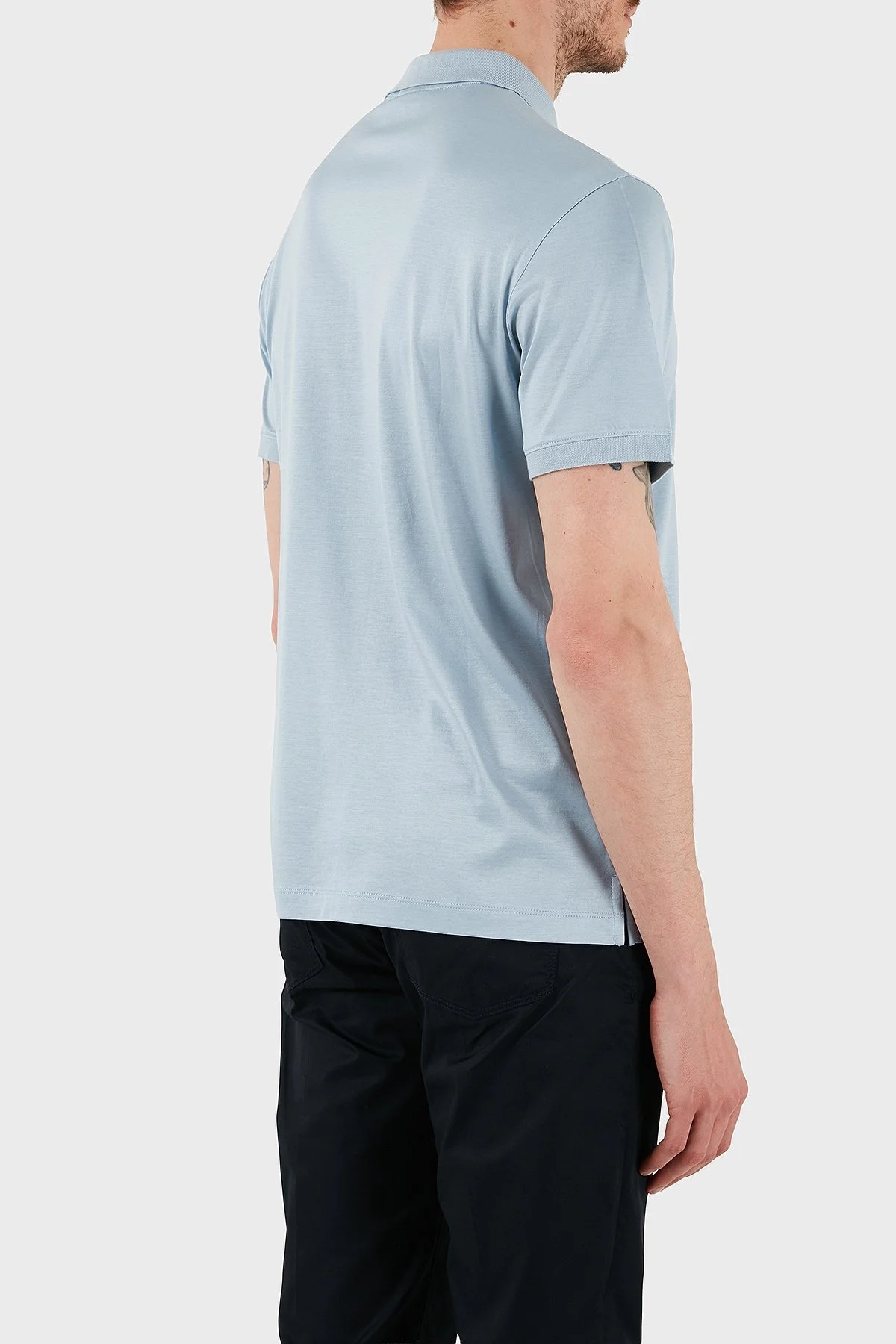 Emporio Armani Pamuklu Regular Fit Yarım Fermuarlı Erkek Polo Yaka T Shirt EM001082 AF10017 U937 MAVİ - 3