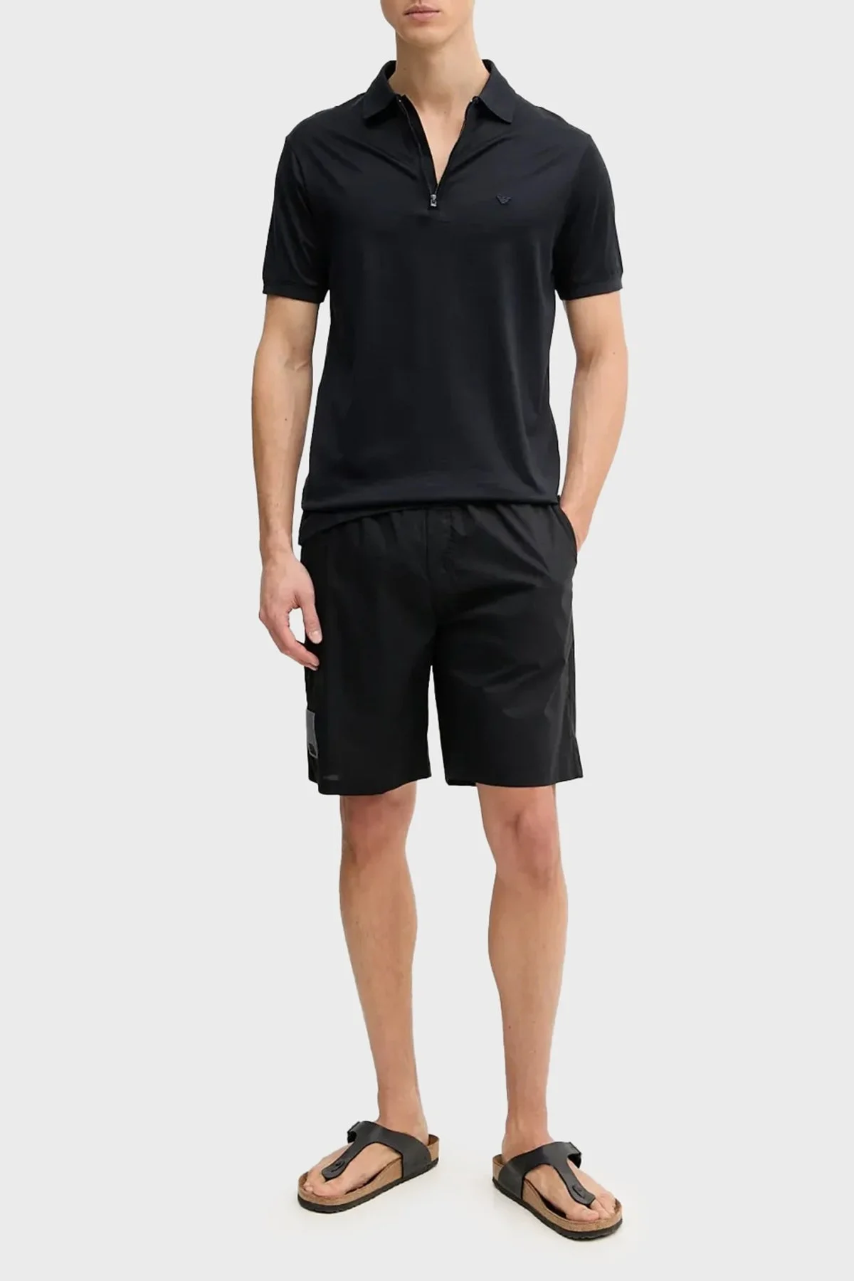 Emporio Armani Pamuklu Regular Fit Yarım Fermuarlı Erkek Polo Yaka T Shirt EM001082 AF10017 UB118 LACİVERT - 2