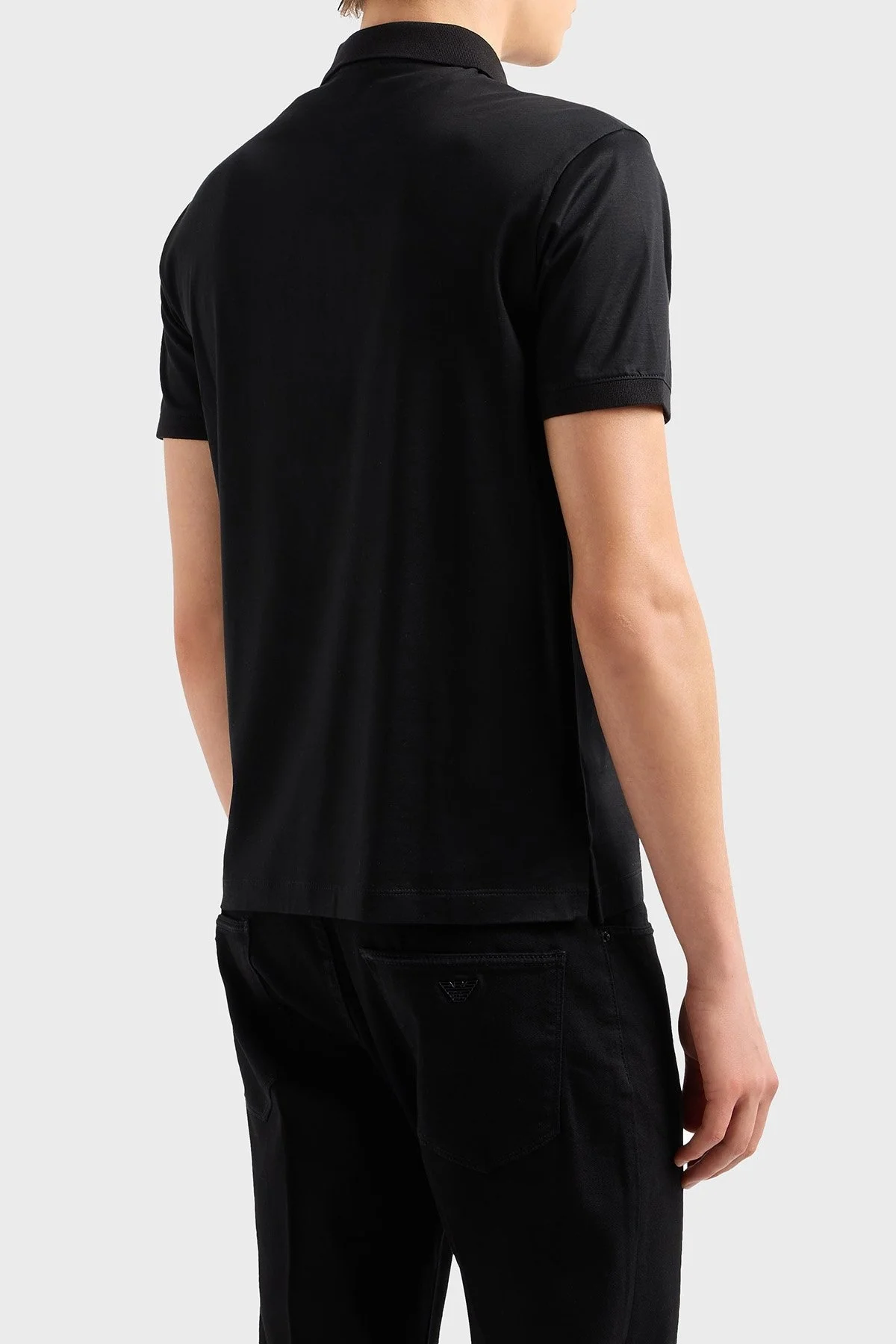 Emporio Armani Pamuklu Regular Fit Yarım Fermuarlı Erkek Polo Yaka T Shirt EM001082 AF10017 UC001 SİYAH - 3
