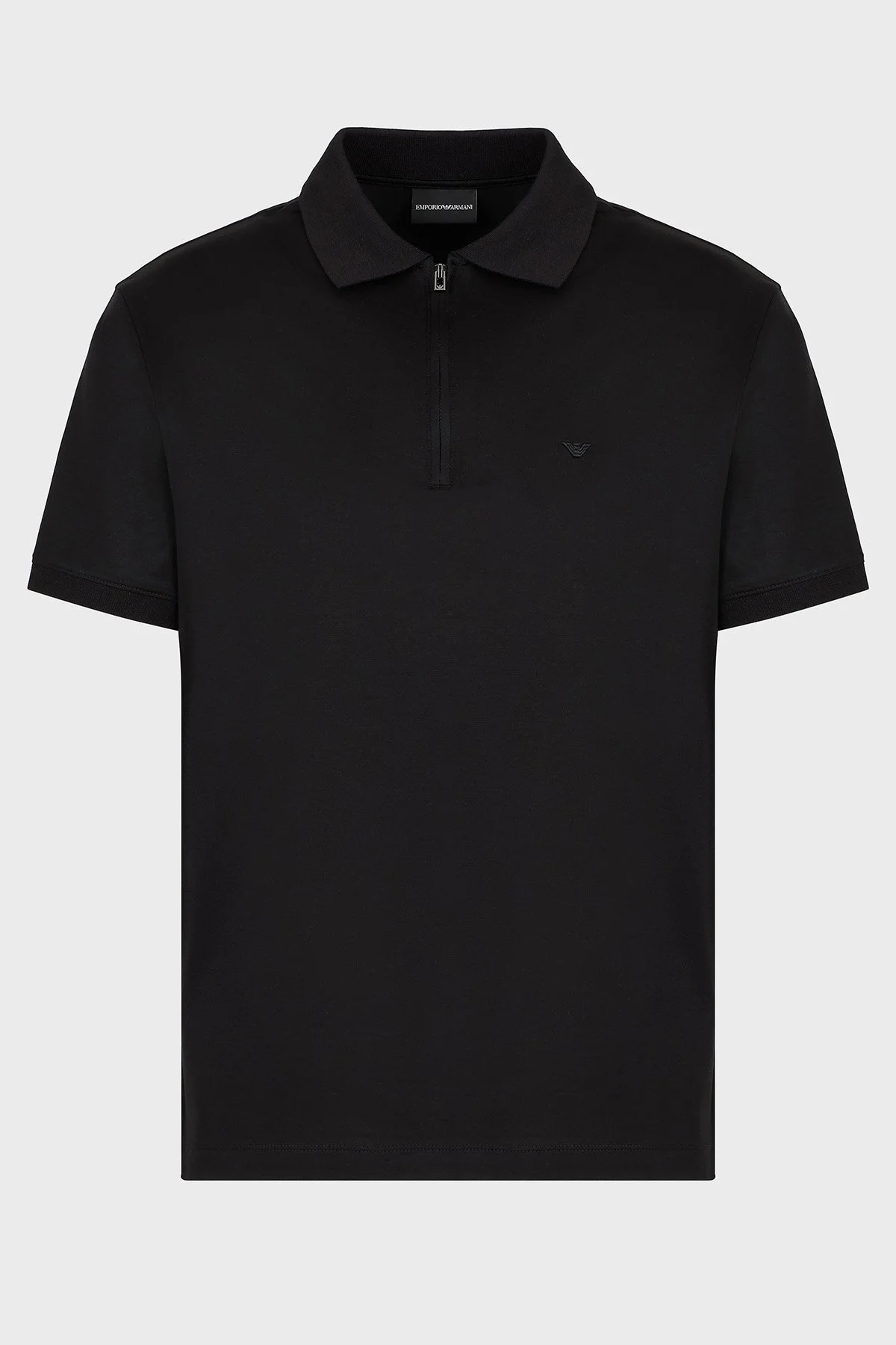 Emporio Armani Pamuklu Regular Fit Yarım Fermuarlı Erkek Polo Yaka T Shirt EM001082 AF10017 UC001 SİYAH - 5