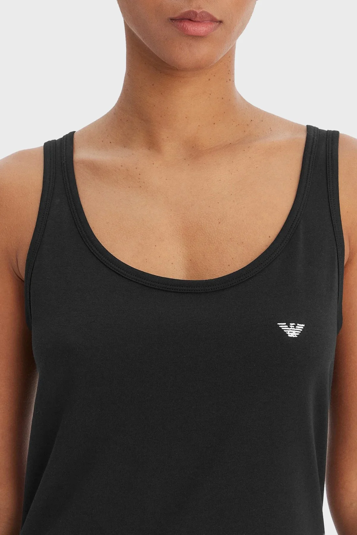 Emporio Armani Pamuklu Regular Fit Yırtmaç Detaylı Uzun Kadın Elbise EW000494 AF19023 UC001 SİYAH - 4