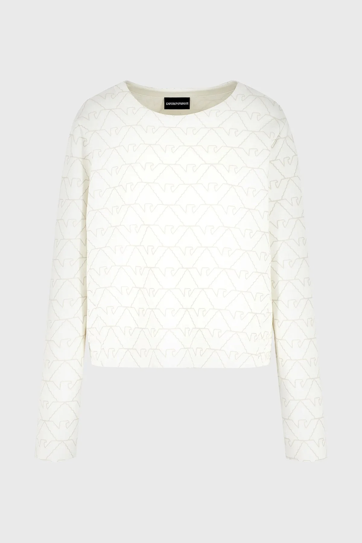 Emporio Armani Pamuklu Relaxed Fit Bisiklet Yaka Bayan Sweat 3D2M6H 1JHSZ F126 BEYAZ - 10