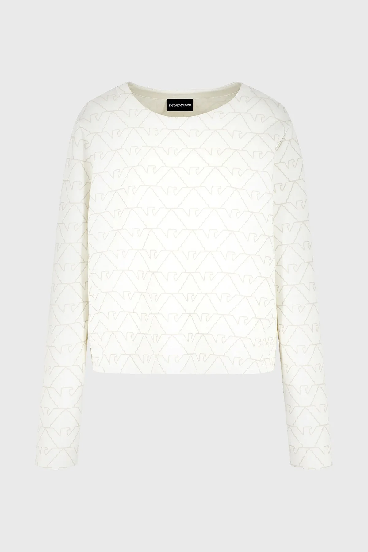 Emporio Armani Pamuklu Relaxed Fit Bisiklet Yaka Kadın Sweat 3D2M6H 1JHSZ F126 BEYAZ - 5