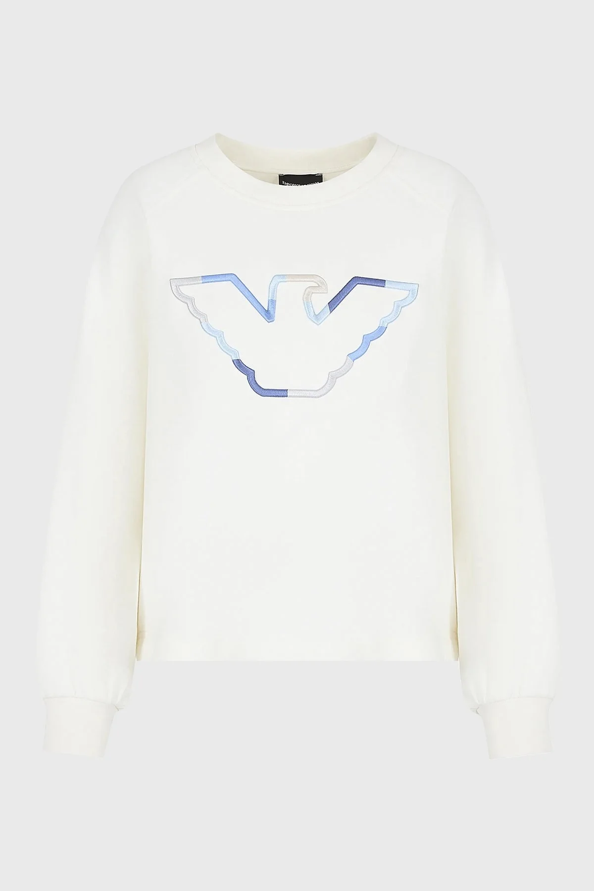 Emporio Armani Pamuklu Relaxed Fit Bisiklet Yaka Bayan Sweat 3D2M6L 1JHSZ 0101 BEYAZ - 5