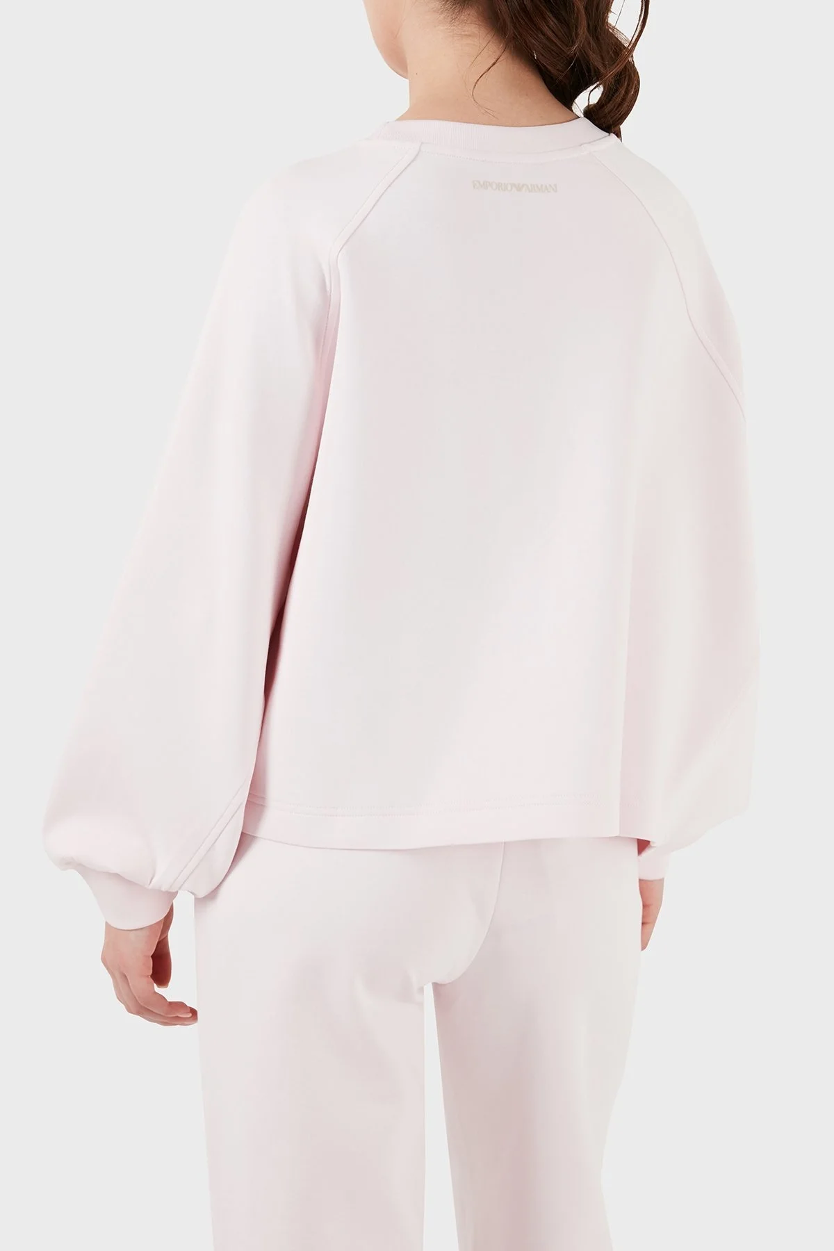 Emporio Armani Pamuklu Relaxed Fit Bisiklet Yaka Bayan Sweat 3D2M6L 1JHSZ 0327 PUDRA - 2