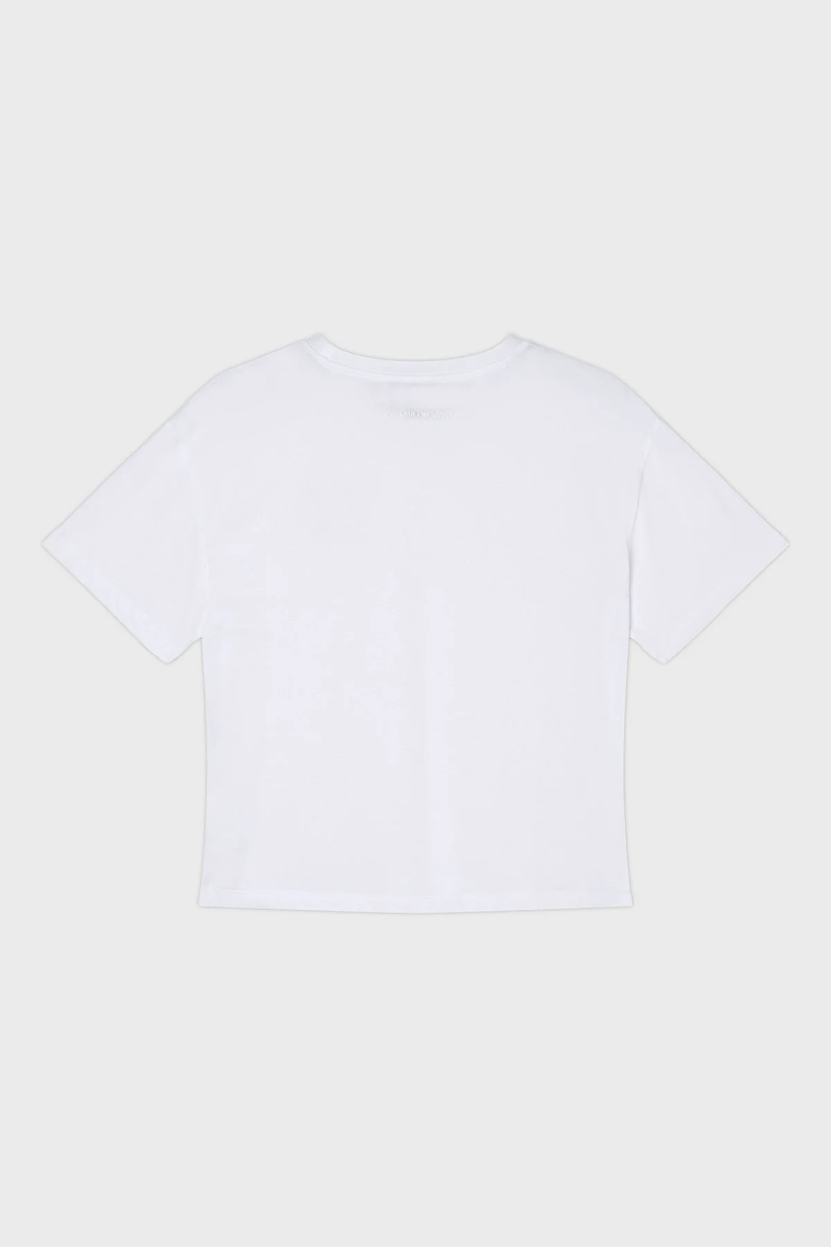 Emporio Armani Pamuklu Relaxed Fit Bisiklet Yaka Bayan T Shirt EW004385 AF12597 U0002 BEYAZ - 4