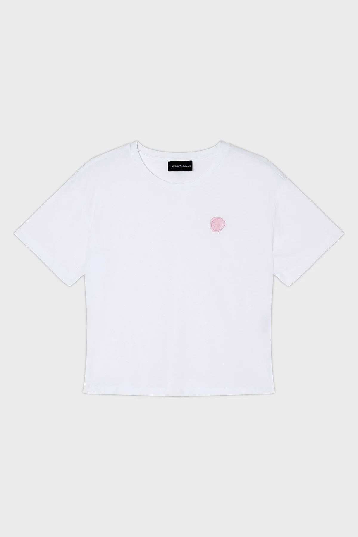 Emporio Armani Pamuklu Relaxed Fit Bisiklet Yaka Bayan T Shirt EW004385 AF12597 U0002 BEYAZ - 5