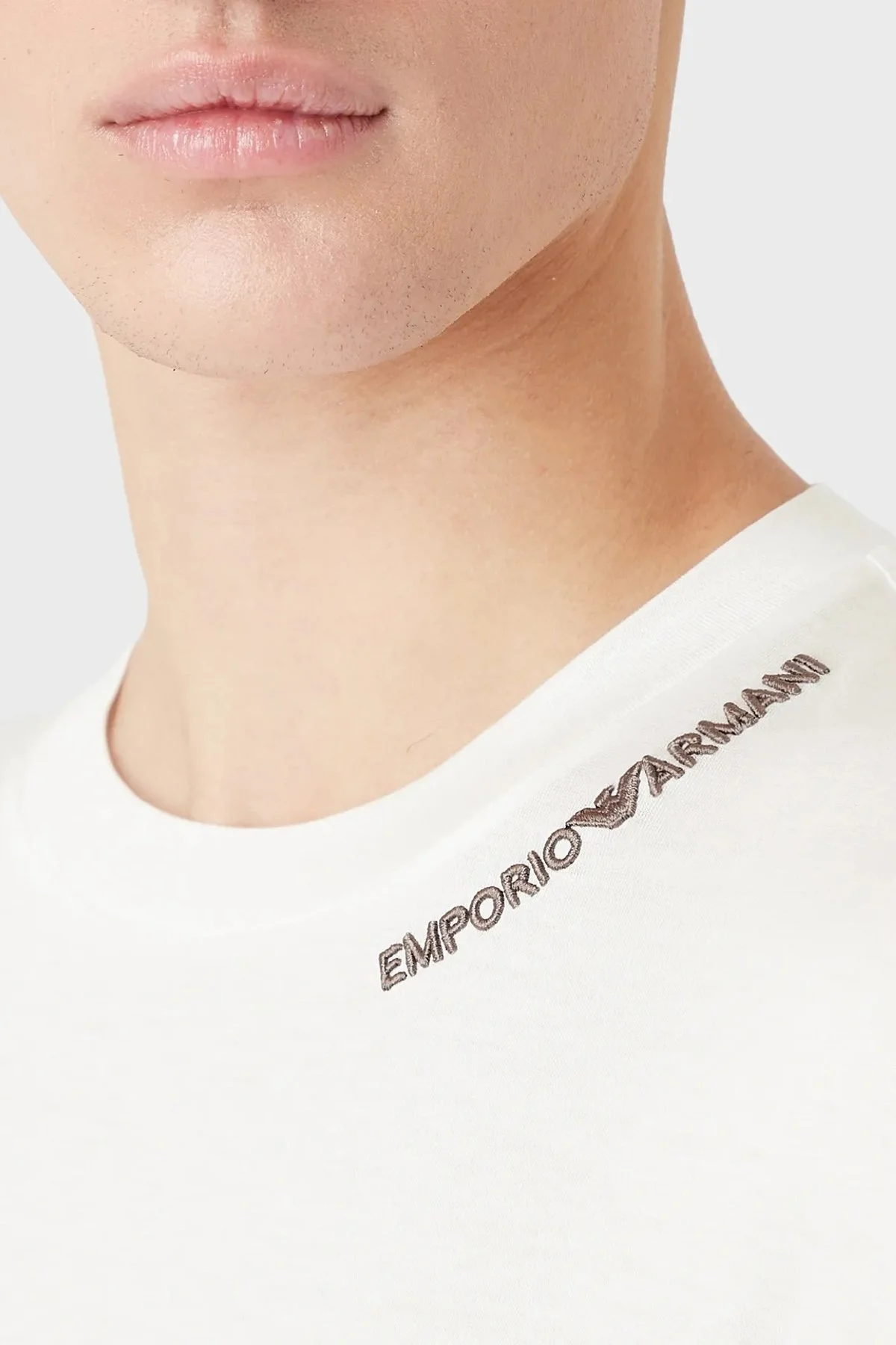 Emporio Armani Pamuklu Relaxed Fit Bisiklet Yaka Erkek T Shirt 3R1TT4 1JUVZ 0101 BEYAZ - 4