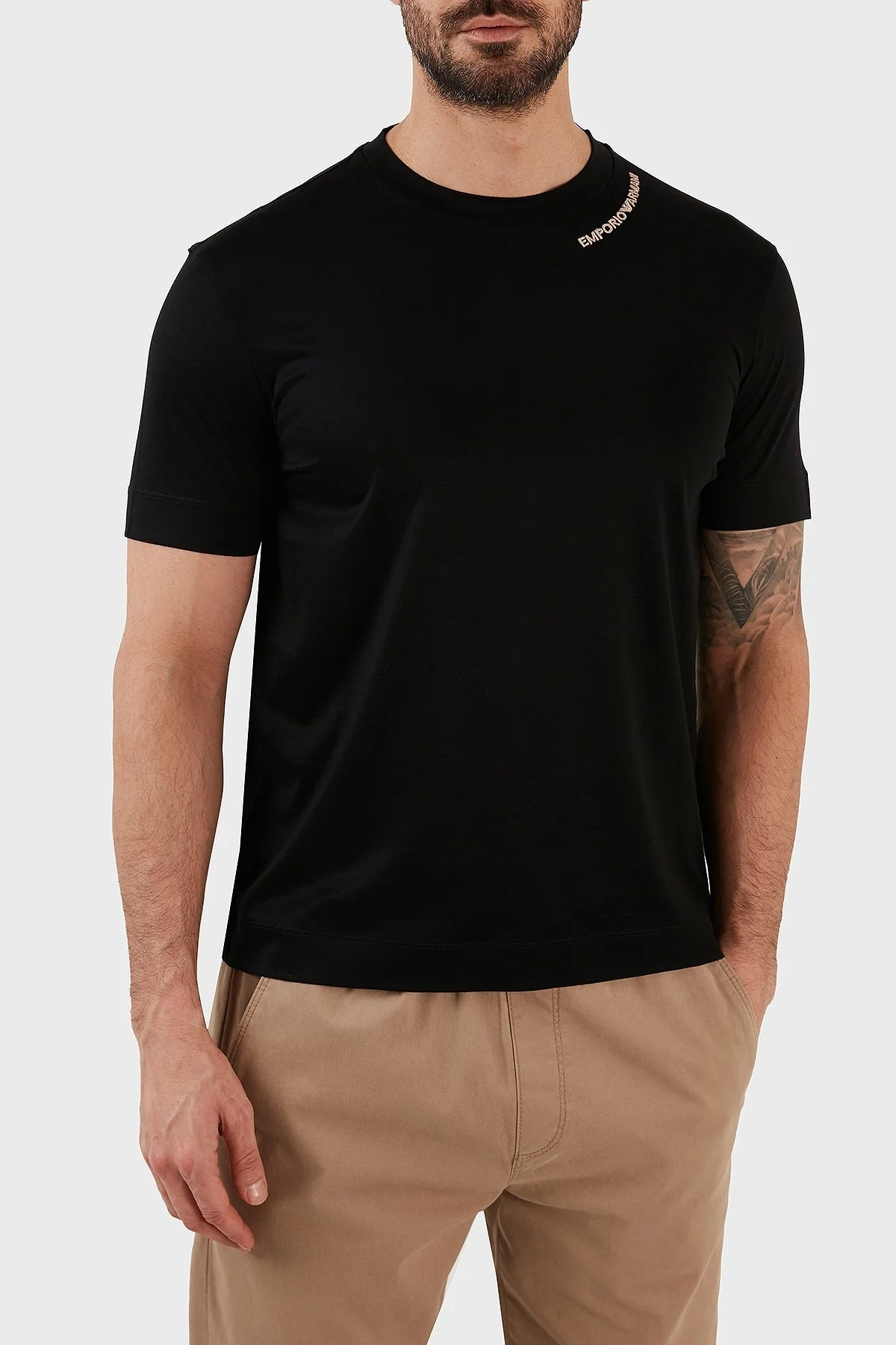 Emporio Armani Pamuklu Relaxed Fit Bisiklet Yaka Erkek T Shirt 3R1TT4 1JUVZ 0999 SİYAH - 2