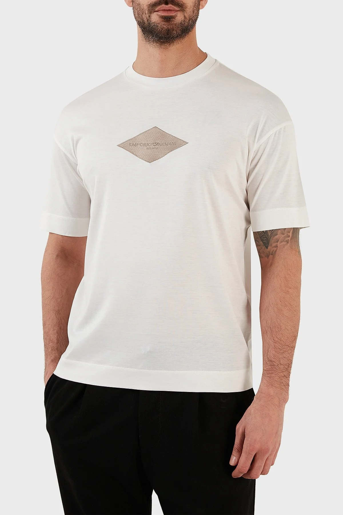 Emporio Armani Pamuklu Relaxed Fit Bisiklet Yaka Erkek T Shirt 3R1TU4 1JUVZ 0101 BEYAZ - 3