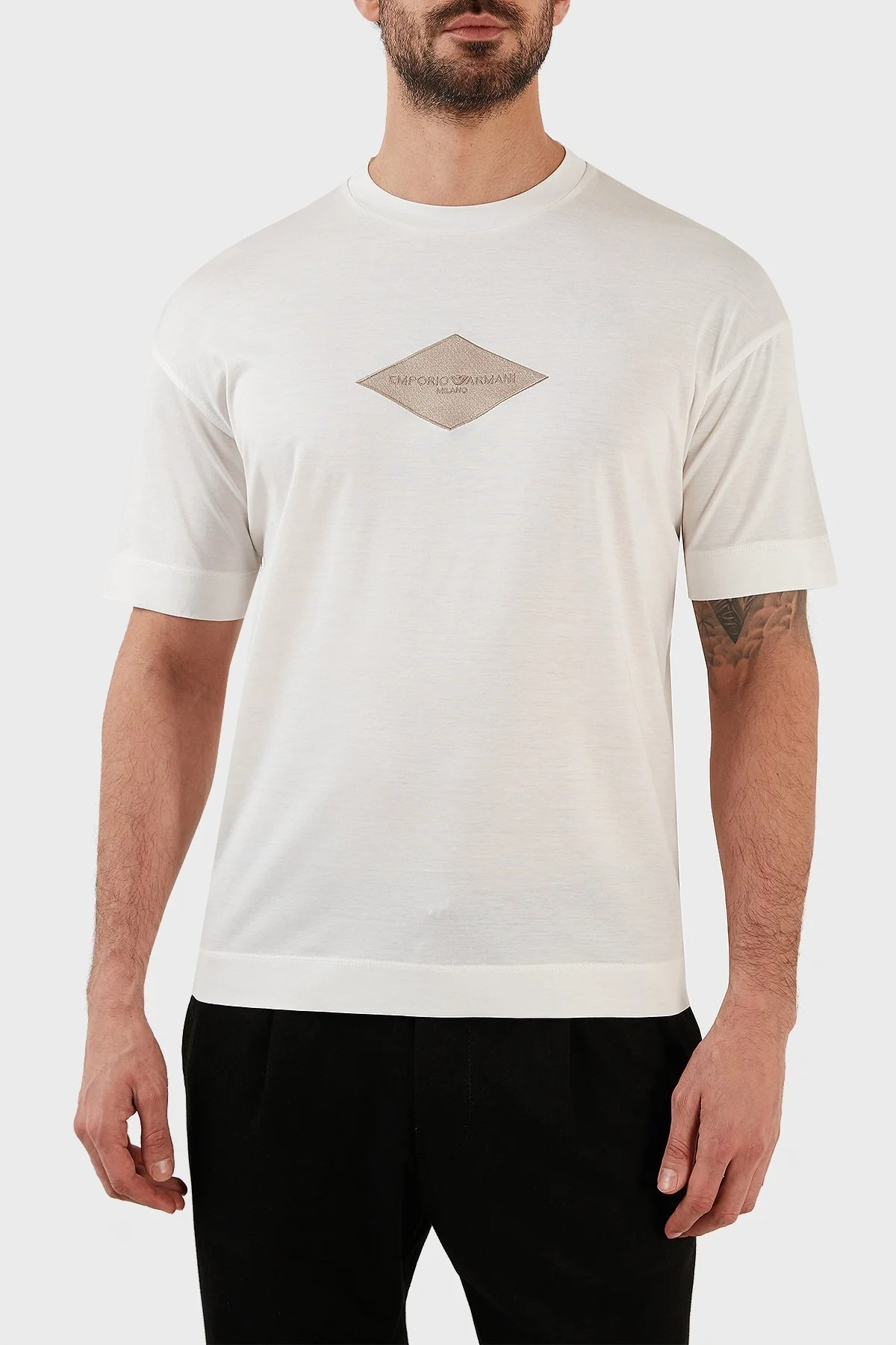 Emporio Armani Pamuklu Relaxed Fit Bisiklet Yaka Erkek T Shirt 3R1TU4 1JUVZ 0101 BEYAZ - 4