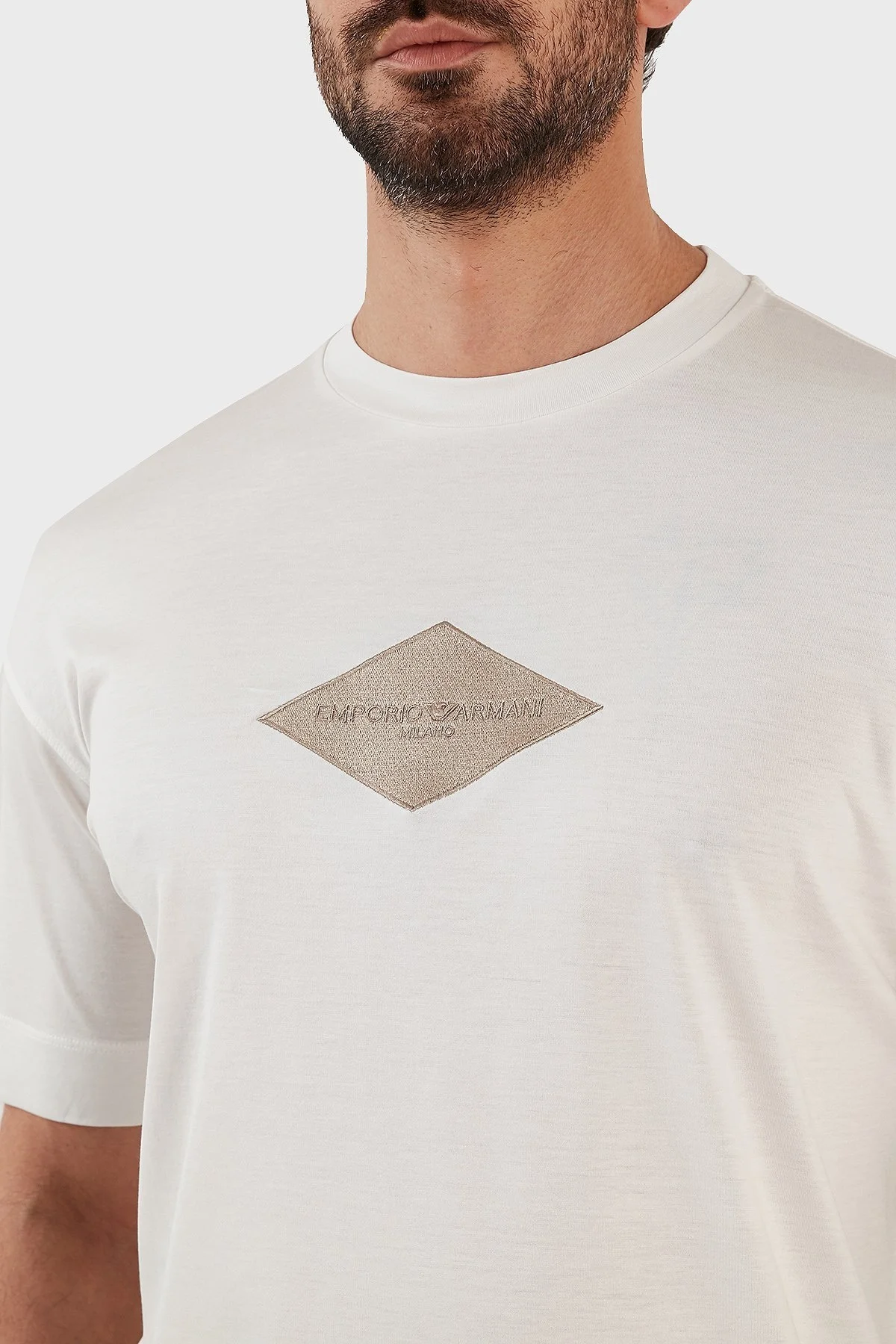 Emporio Armani Pamuklu Relaxed Fit Bisiklet Yaka Erkek T Shirt 3R1TU4 1JUVZ 0101 BEYAZ - 5