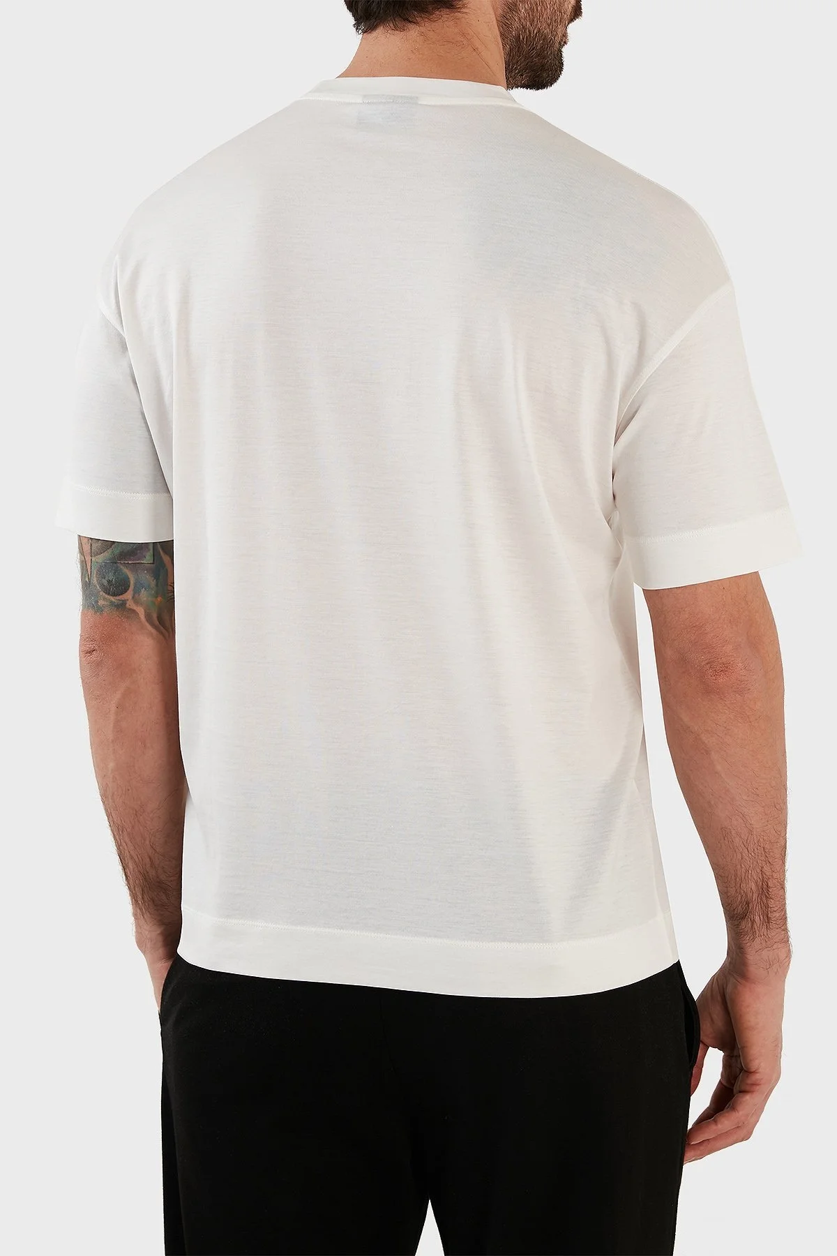 Emporio Armani Pamuklu Relaxed Fit Bisiklet Yaka Erkek T Shirt 3R1TU4 1JUVZ 0101 BEYAZ - 6