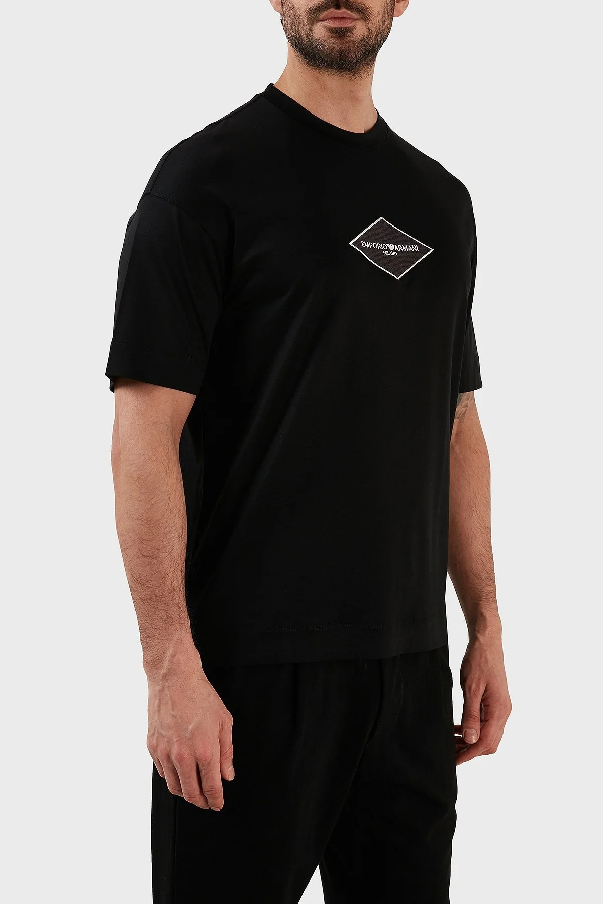 Emporio Armani Pamuklu Relaxed Fit Bisiklet Yaka Erkek T Shirt 3R1TU4 1JUVZ 0999 SİYAH - 2