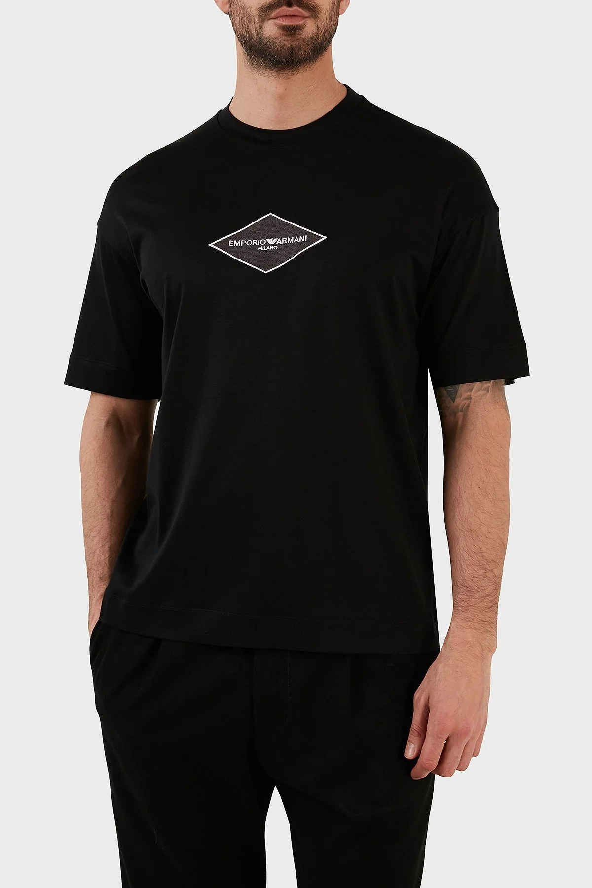 Emporio Armani Pamuklu Relaxed Fit Bisiklet Yaka Erkek T Shirt 3R1TU4 1JUVZ 0999 SİYAH - 4