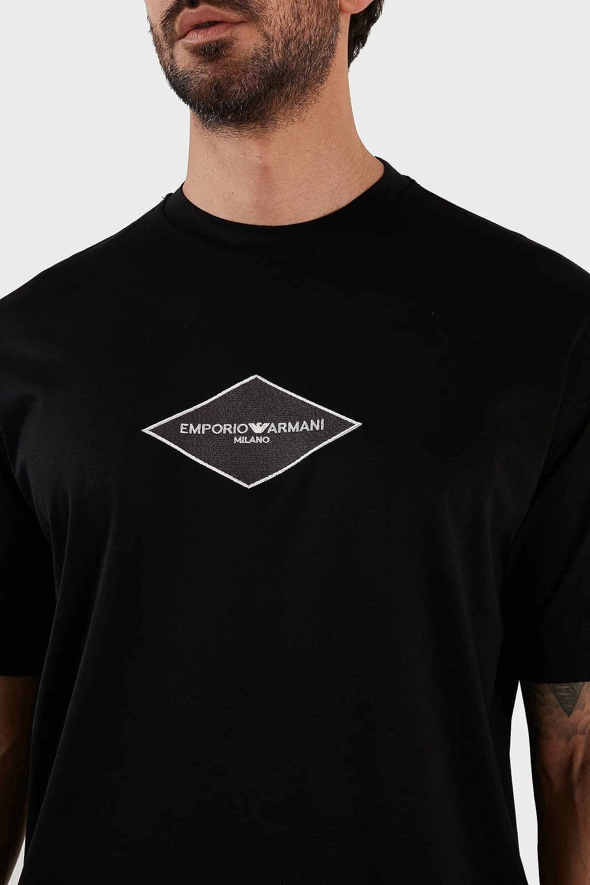 Emporio Armani Pamuklu Relaxed Fit Bisiklet Yaka Erkek T Shirt 3R1TU4 1JUVZ 0999 SİYAH - 5