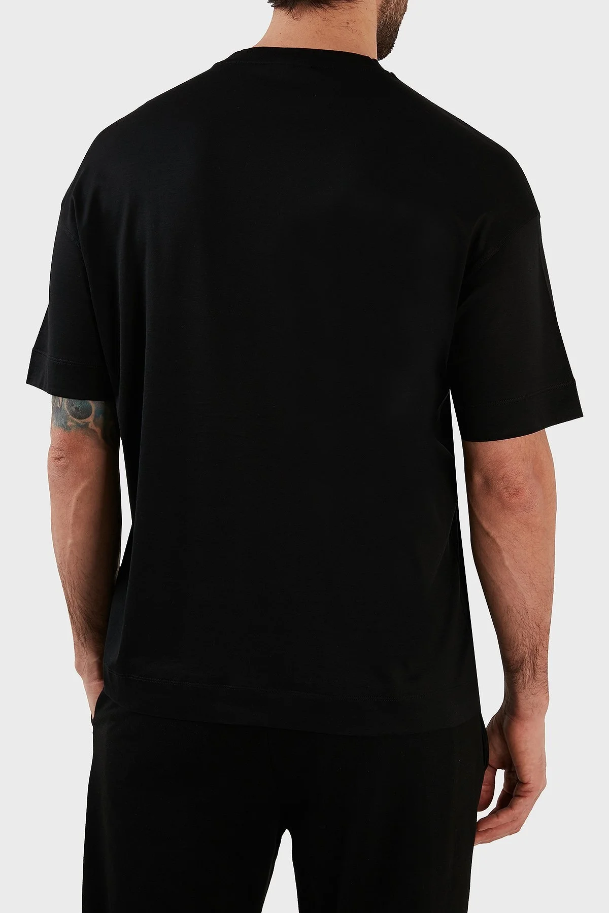 Emporio Armani Pamuklu Relaxed Fit Bisiklet Yaka Erkek T Shirt 3R1TU4 1JUVZ 0999 SİYAH - 6