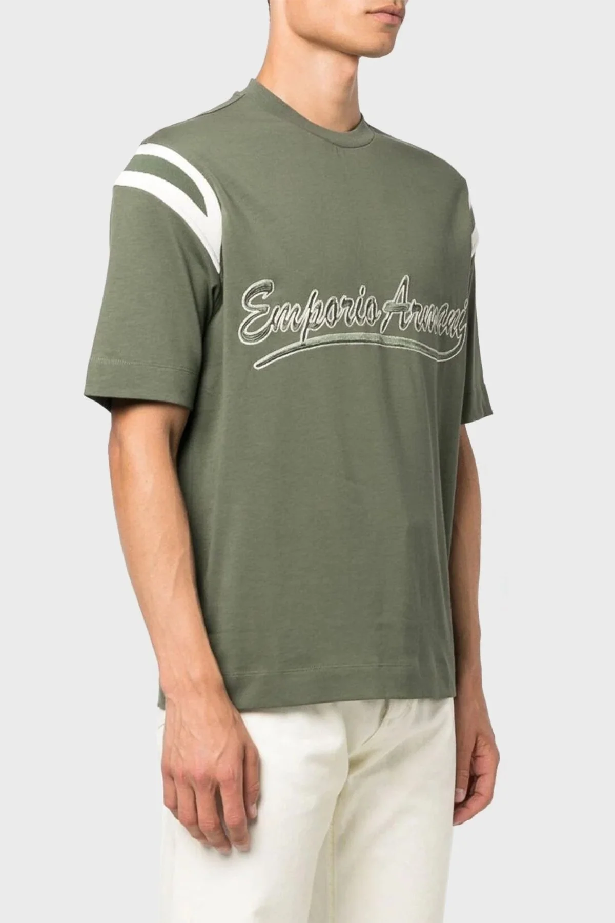 Emporio Armani Pamuklu Relaxed Fit Bisiklet Yaka Erkek T Shirt 6R1TDP 1JWZZ 0645 YEŞİL - 1