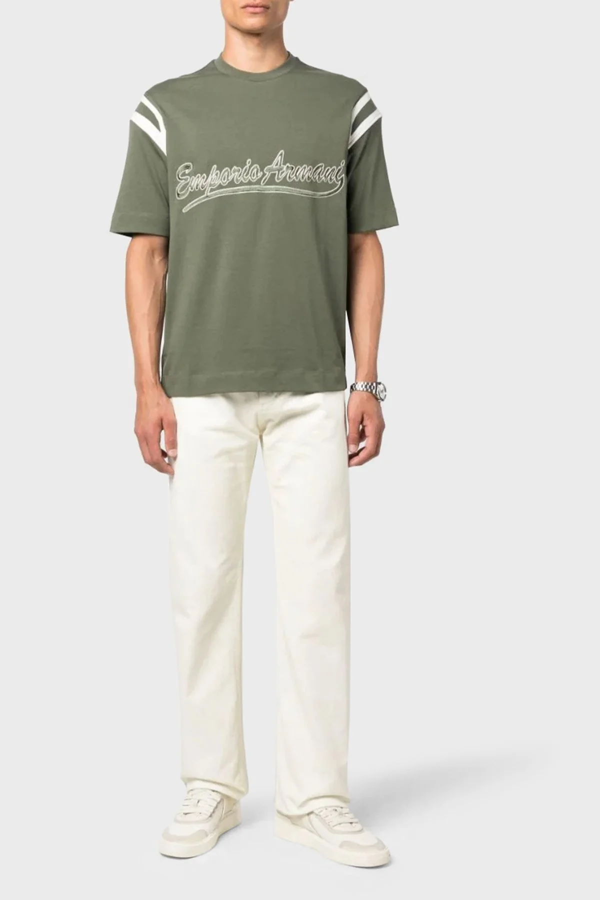 Emporio Armani Pamuklu Relaxed Fit Bisiklet Yaka Erkek T Shirt 6R1TDP 1JWZZ 0645 YEŞİL - 3