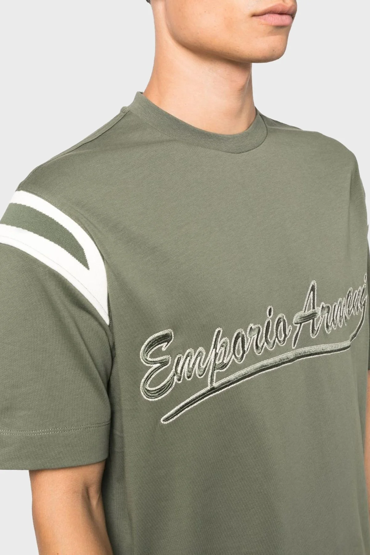 Emporio Armani Pamuklu Relaxed Fit Bisiklet Yaka Erkek T Shirt 6R1TDP 1JWZZ 0645 YEŞİL - 4