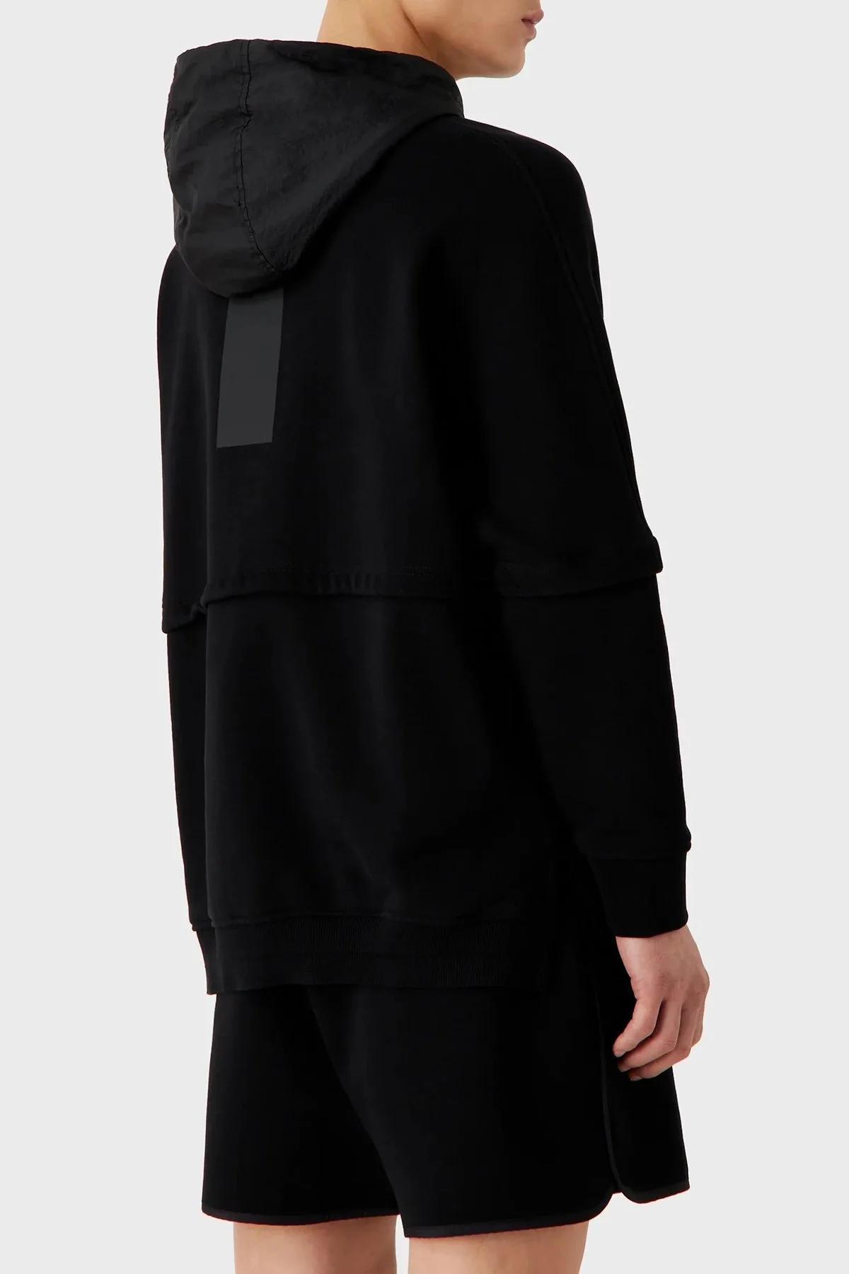 Emporio Armani Pamuklu Relaxed Fit Çıkarılabilir Kollu Kapüşonlu Erkek Sweat 6R1MBV 1JWPZ 0999 SİYAH - 8