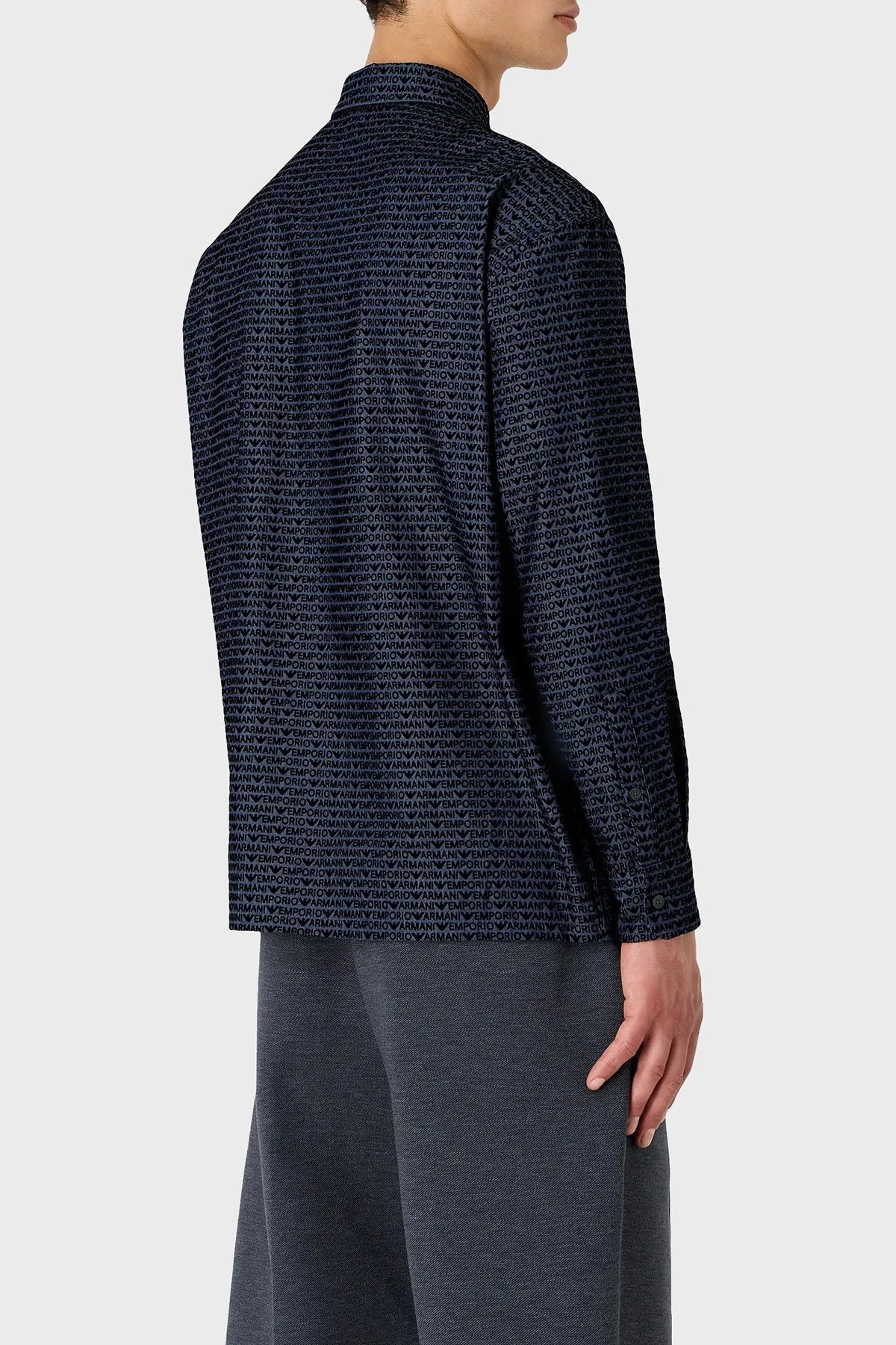 Emporio Armani Pamuklu Relaxed Fit Erkek Gömlek 3D1CD3 1DKAZ F916 LACİVERT - 2