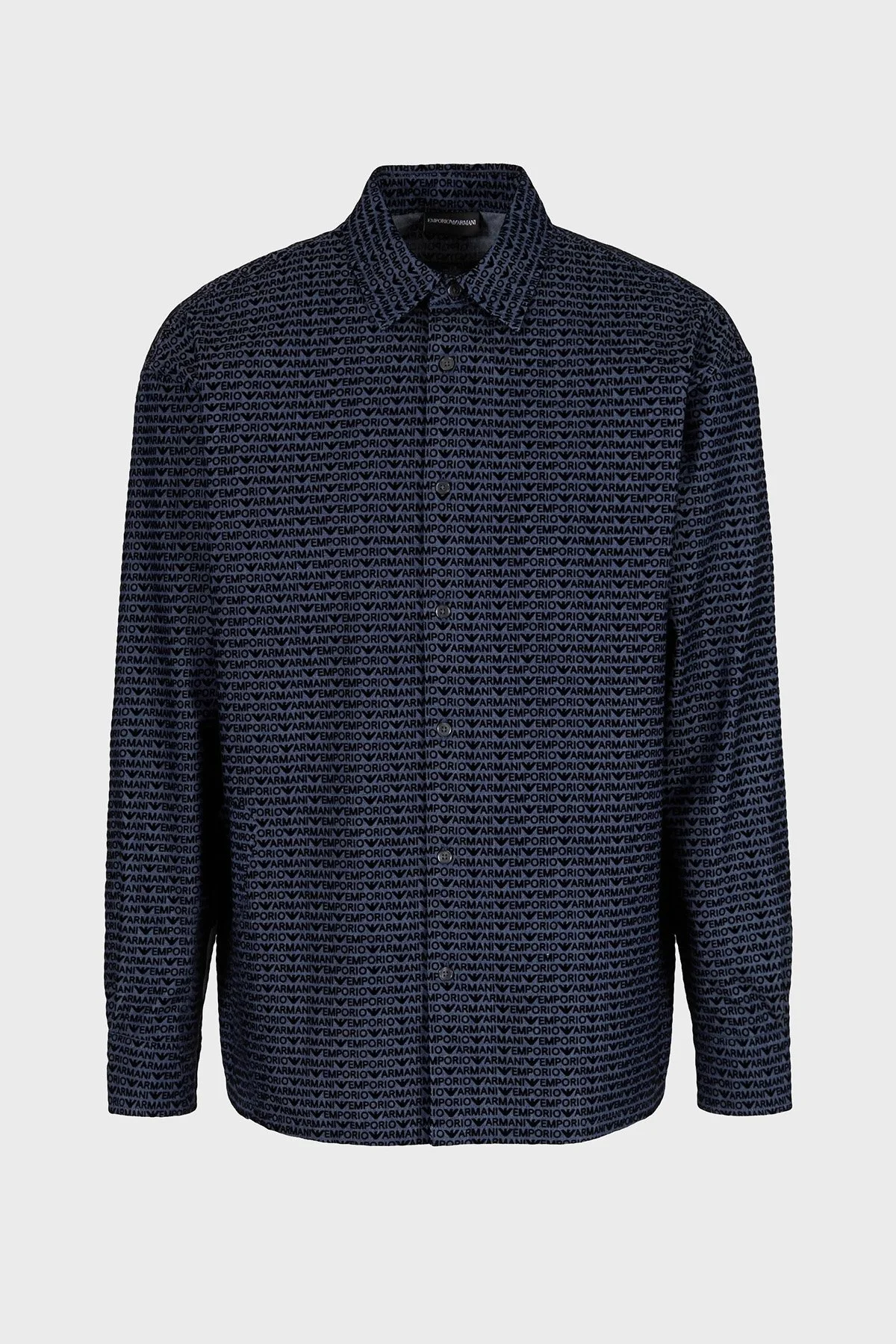 Emporio Armani Pamuklu Relaxed Fit Erkek Gömlek 3D1CD3 1DKAZ F916 LACİVERT - 4