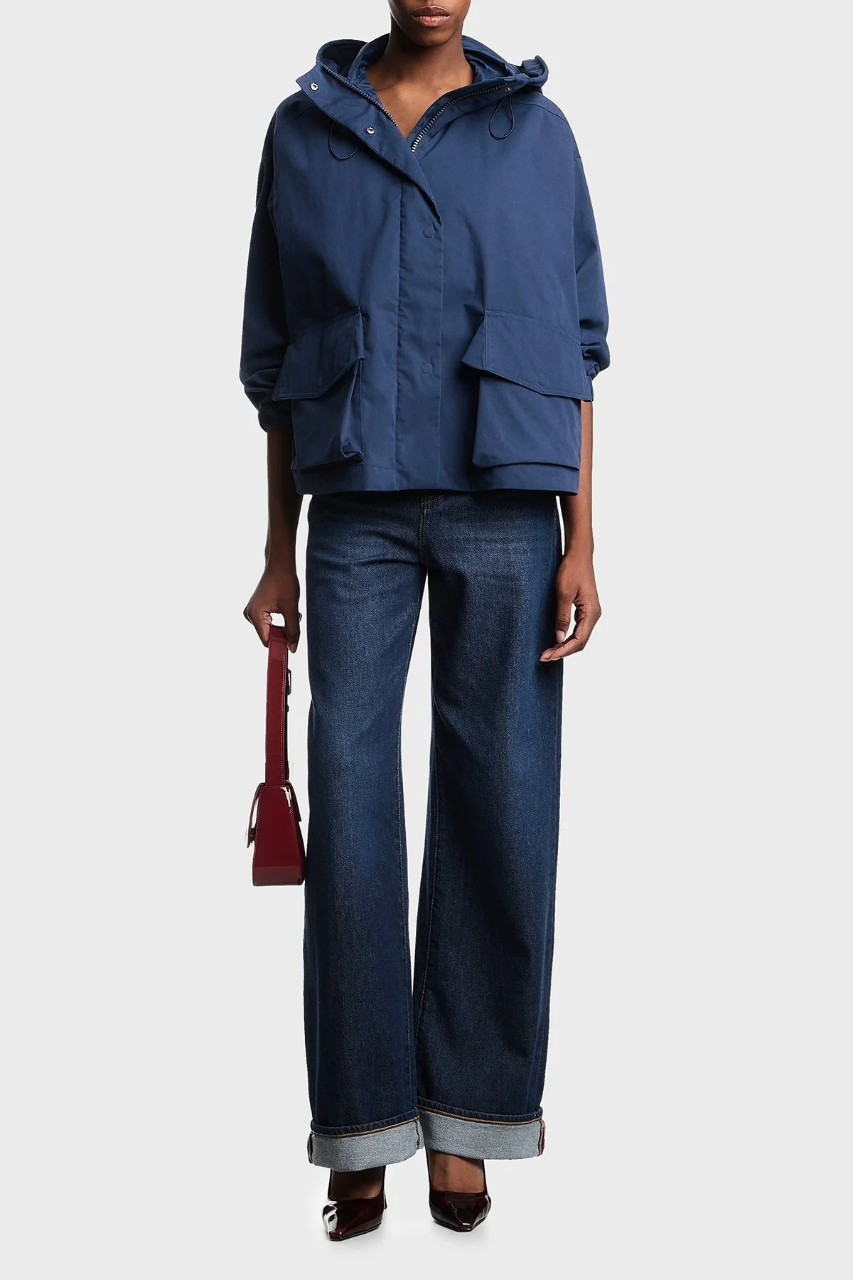 Emporio Armani Pamuklu Relaxed Fit Geniş Paça Vintage Görünümlü Jeans Bayan Kot Pantolon EW000737 AF17033 MB001 LACİVERT - 8