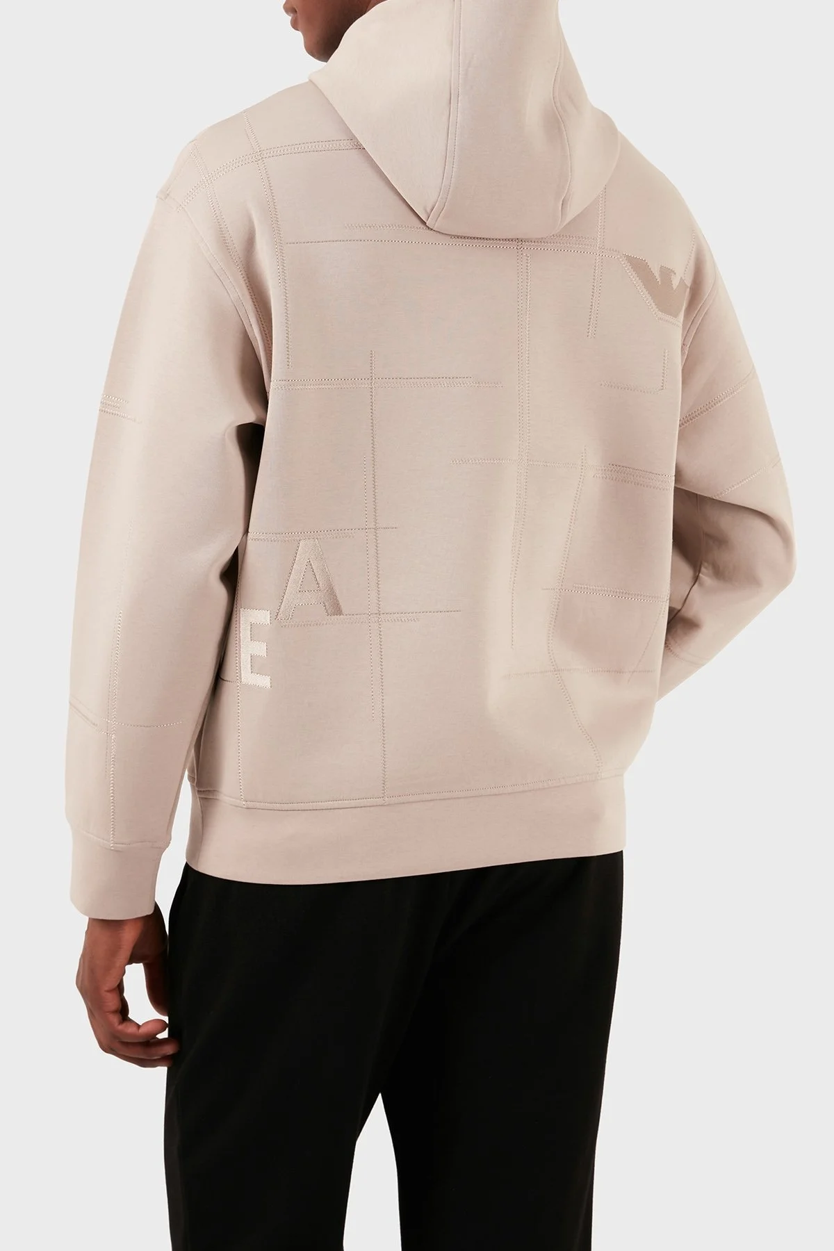 Emporio Armani Pamuklu Relaxed Fit Kapüşonlu Erkek Sweat 3D1MDR 1JHSZ 01M5 BEJ - 2