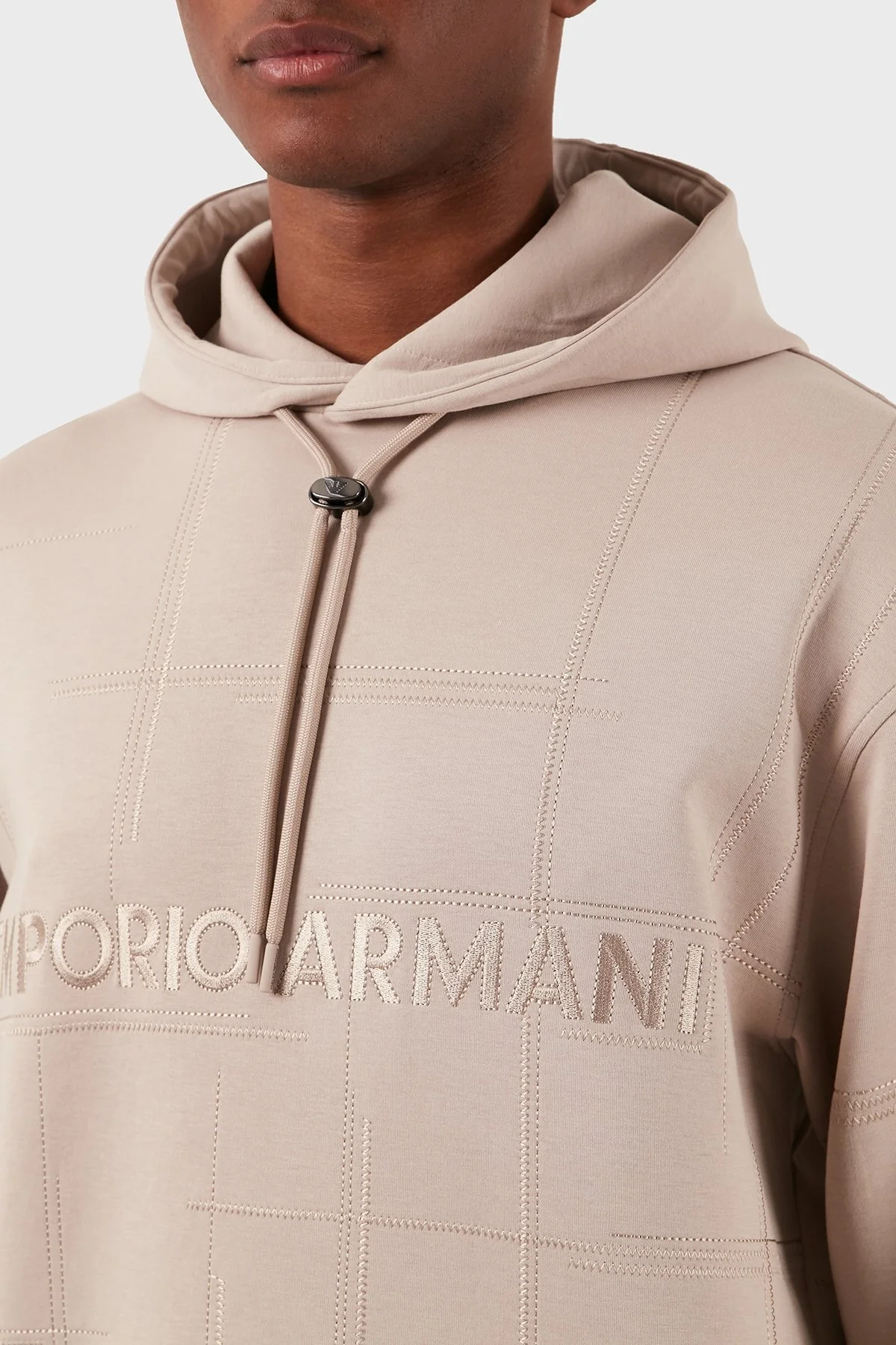 Emporio Armani Pamuklu Relaxed Fit Kapüşonlu Erkek Sweat 3D1MDR 1JHSZ 01M5 BEJ - 4