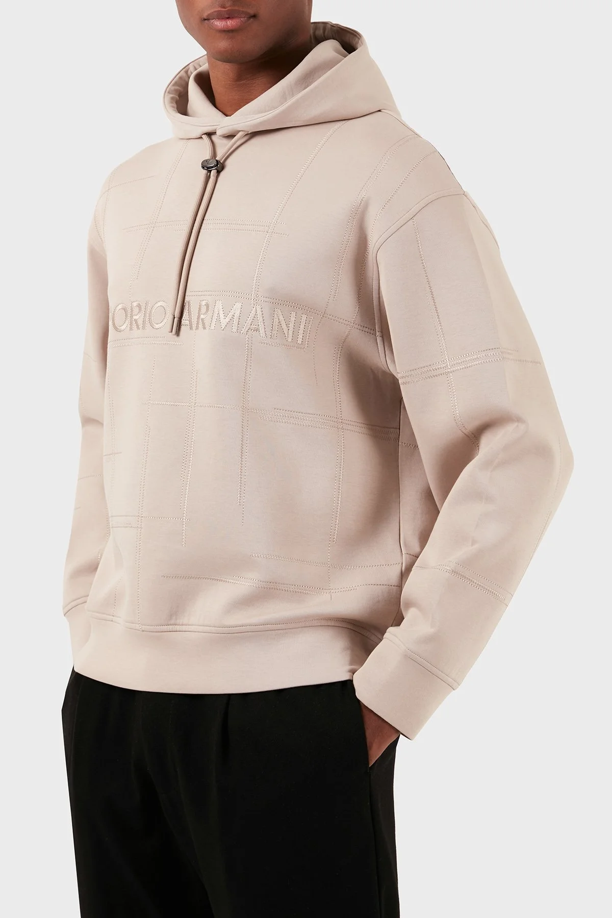 Emporio Armani Pamuklu Relaxed Fit Kapüşonlu Erkek Sweat 3D1MDR 1JHSZ 01M5 BEJ - 5