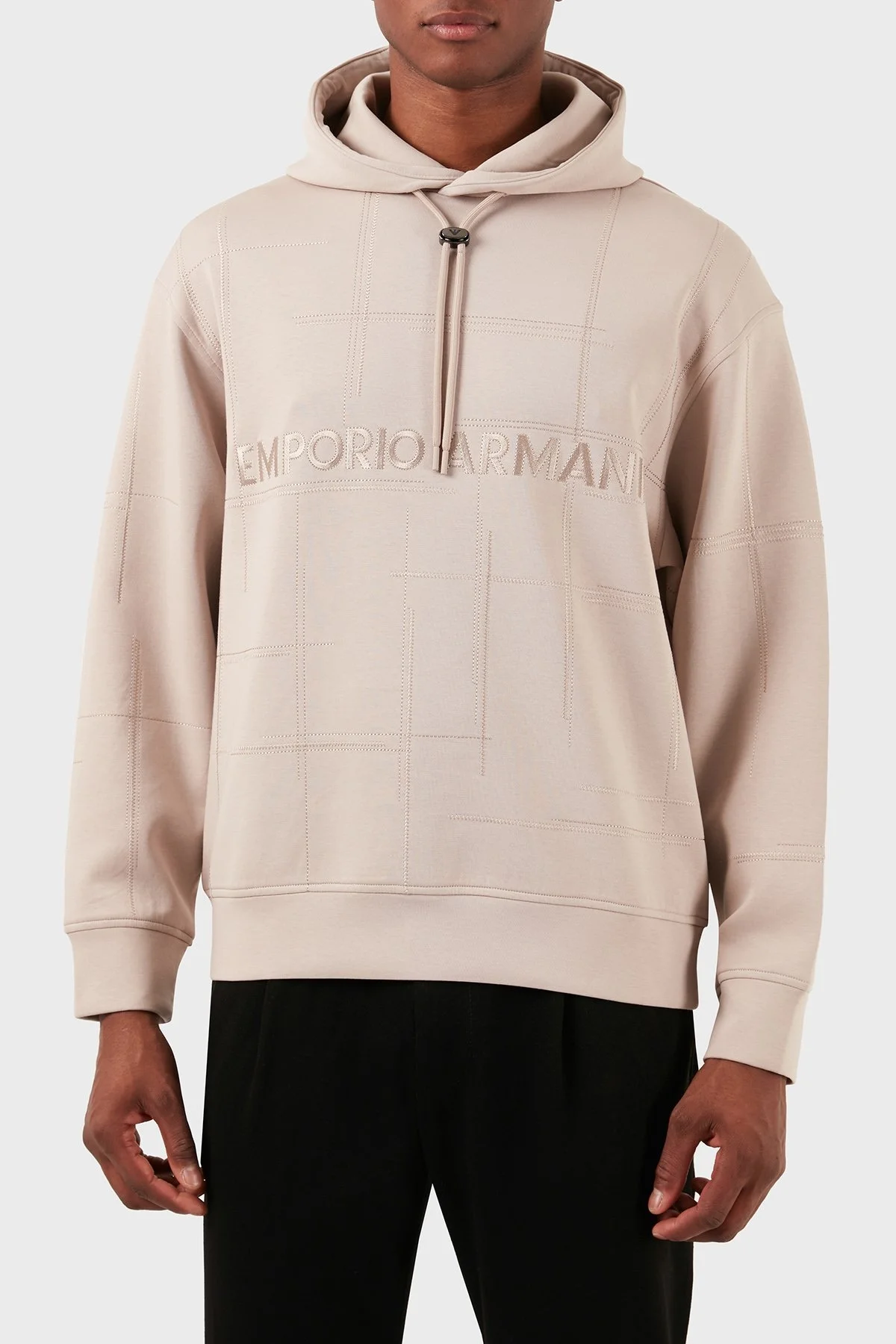 Emporio Armani Pamuklu Relaxed Fit Kapüşonlu Erkek Sweat 3D1MDR 1JHSZ 01M5 BEJ - 6