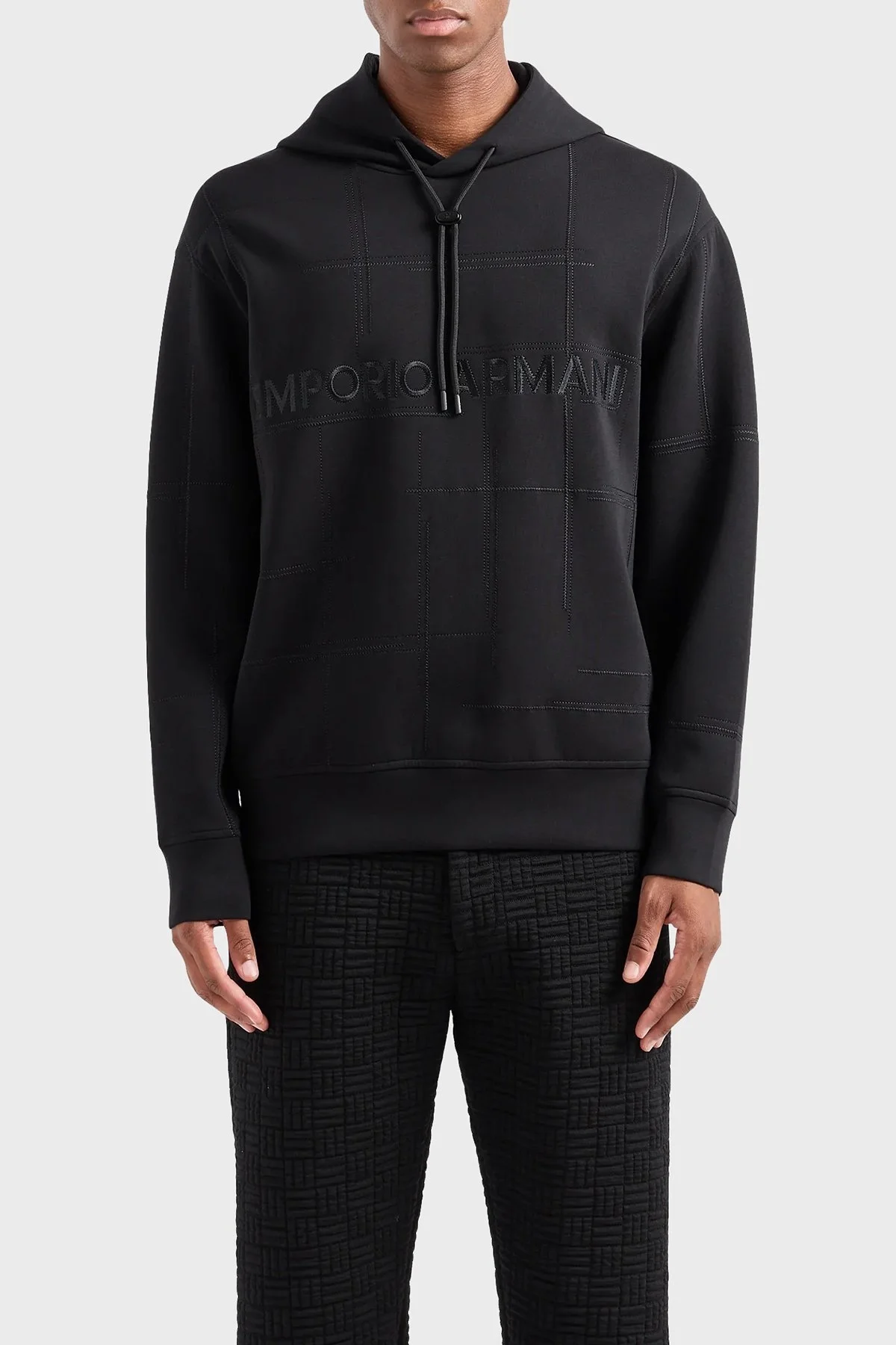 Emporio Armani Pamuklu Relaxed Fit Kapüşonlu Erkek Sweat 3D1MDR 1JHSZ 0999 SİYAH - 1