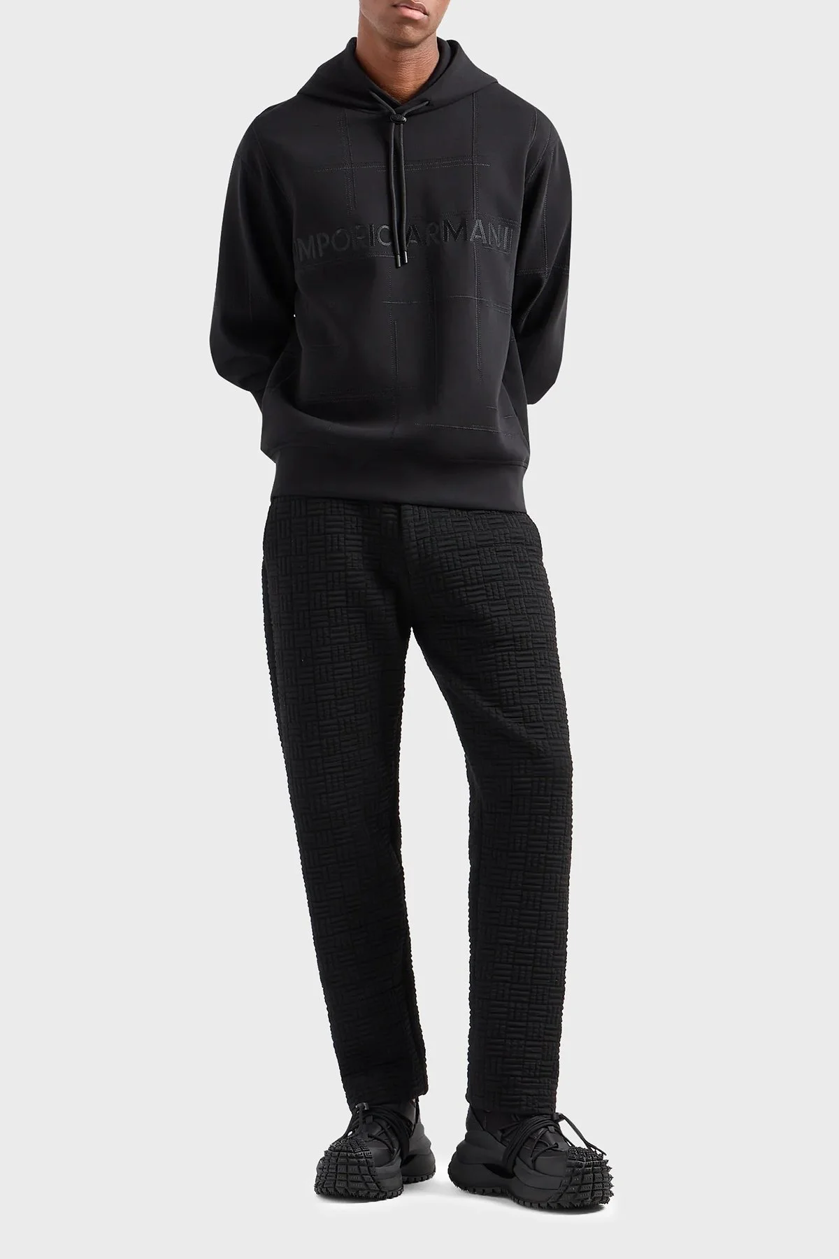 Emporio Armani Pamuklu Relaxed Fit Kapüşonlu Erkek Sweat 3D1MDR 1JHSZ 0999 SİYAH - 3