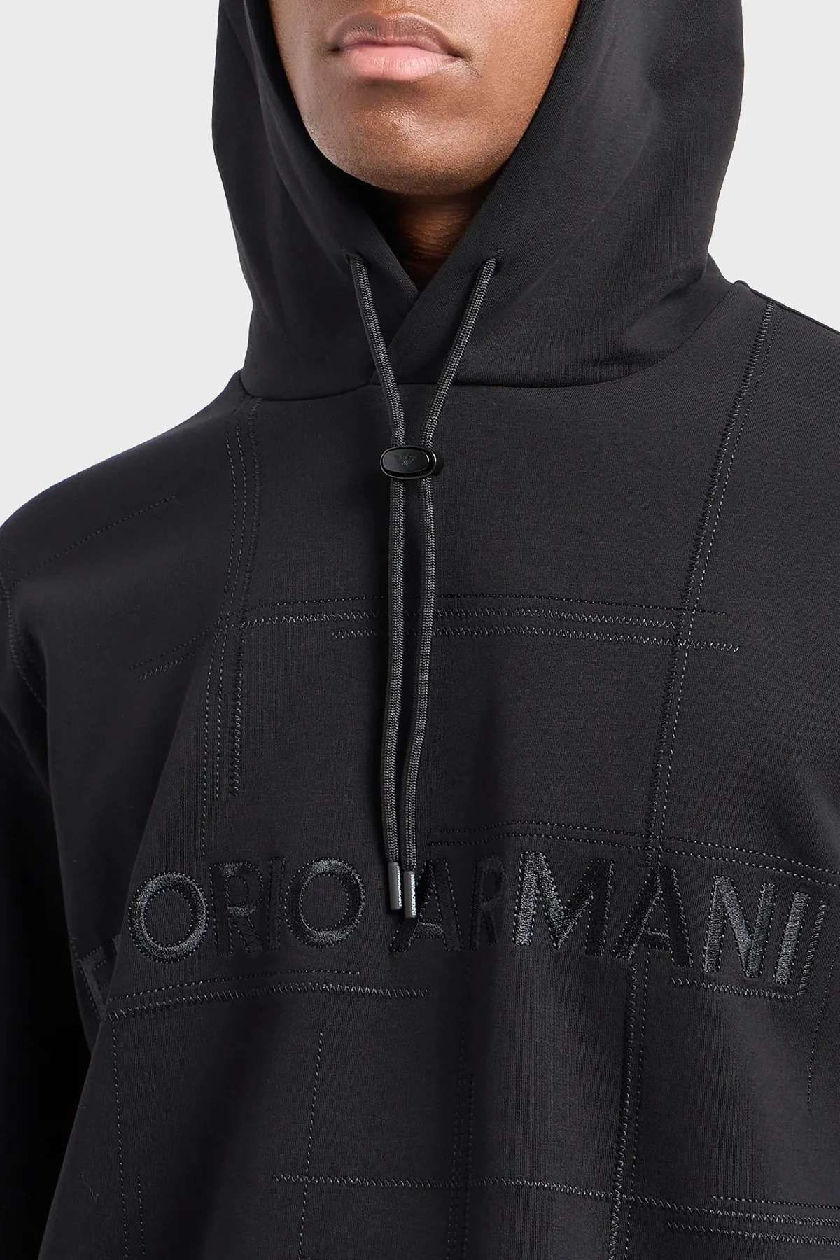 Emporio Armani Pamuklu Relaxed Fit Kapüşonlu Erkek Sweat 3D1MDR 1JHSZ 0999 SİYAH - 4