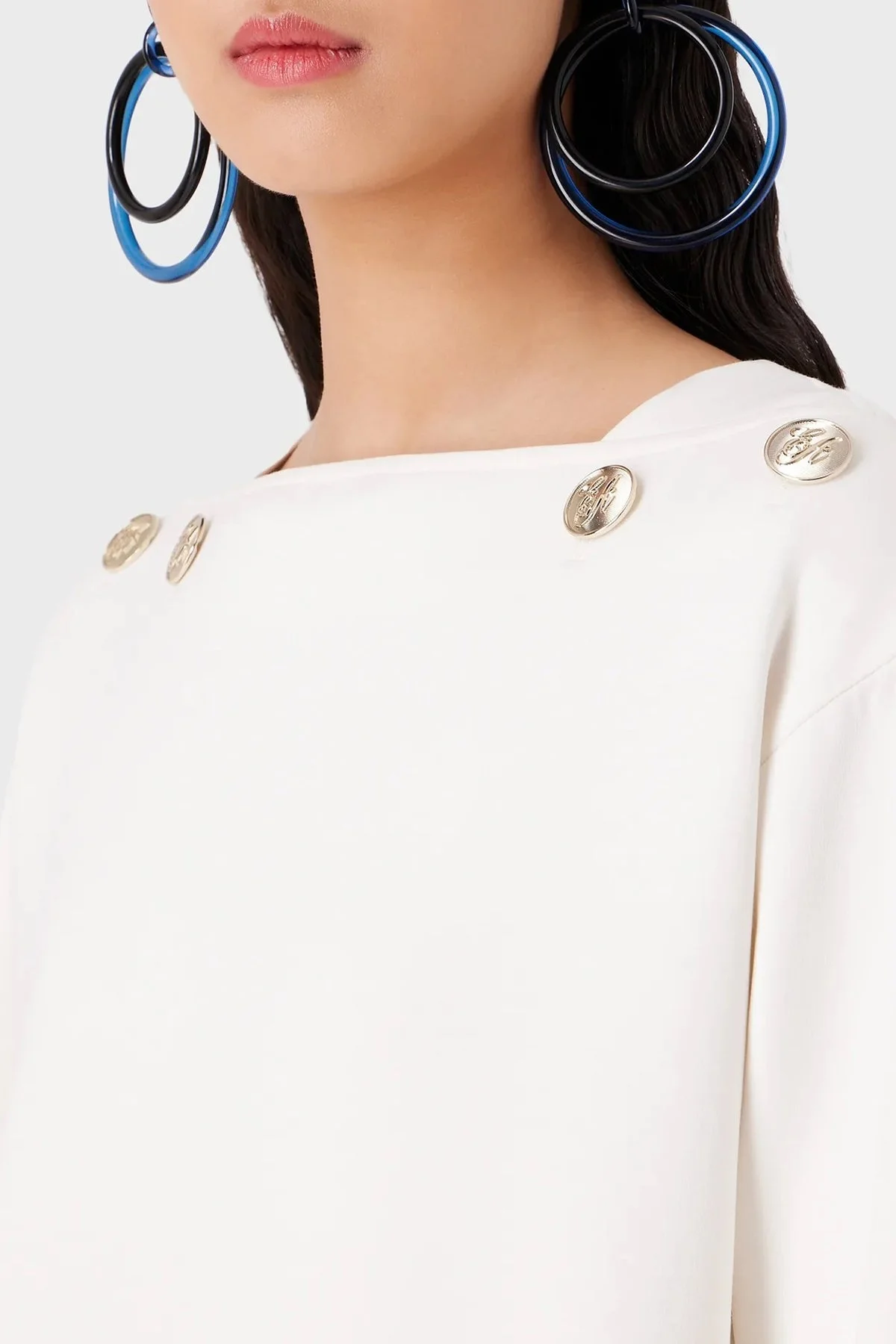 Emporio Armani Pamuklu Relaxed Fit Kare Yaka Mini Bayan Elbise 6R2A6A 1JHSZ 0101 EKRU - 9