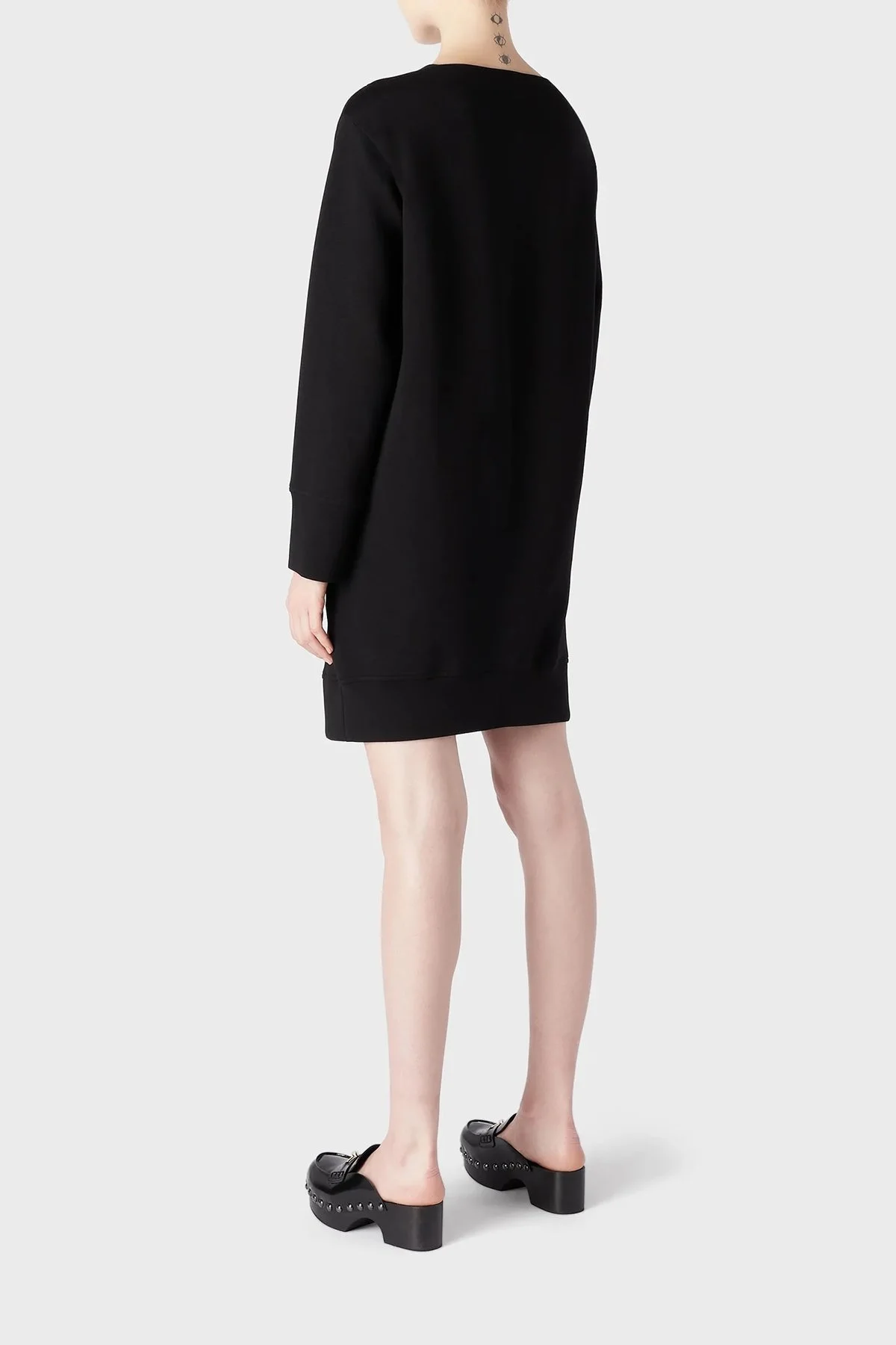 Emporio Armani Pamuklu Relaxed Fit Kare Yaka Mini Bayan Elbise 6R2A6A 1JHSZ 0999 SİYAH - 2