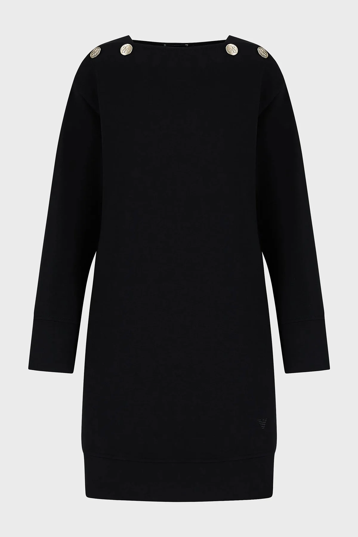 Emporio Armani Pamuklu Relaxed Fit Kare Yaka Mini Bayan Elbise 6R2A6A 1JHSZ 0999 SİYAH - 4