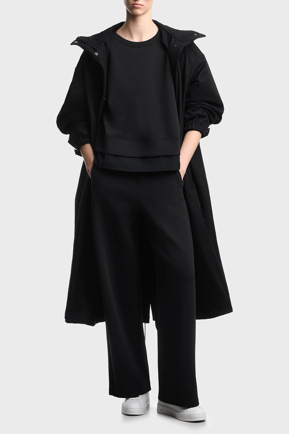 Emporio Armani Pamuklu Relaxed Fit Lastikli Bel Bol Paça Kadın Pantolon EW003866 AF10002 UC001 SİYAH - 2