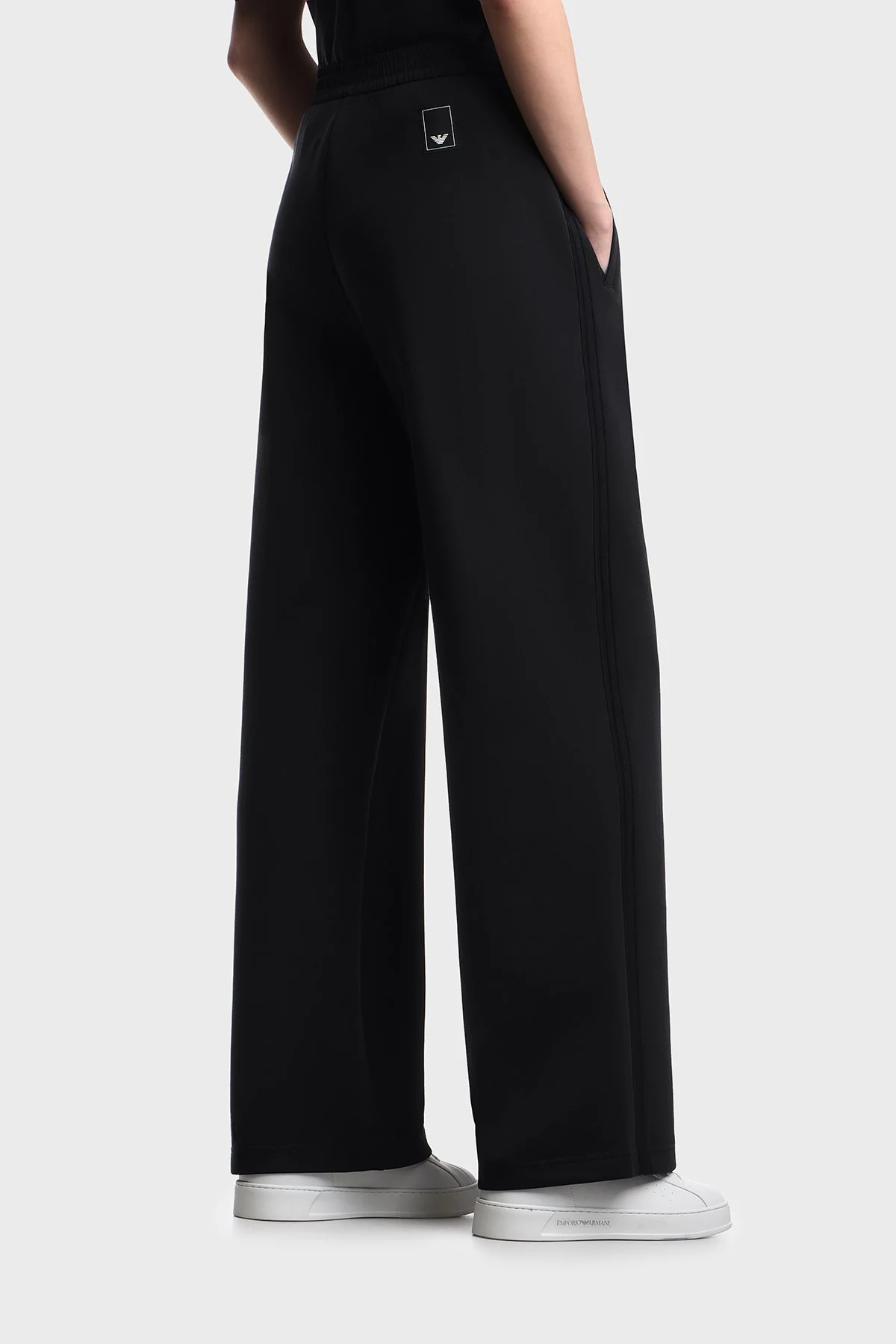 Emporio Armani Pamuklu Relaxed Fit Lastikli Bel Bol Paça Kadın Pantolon EW003866 AF10002 UC001 SİYAH - 3