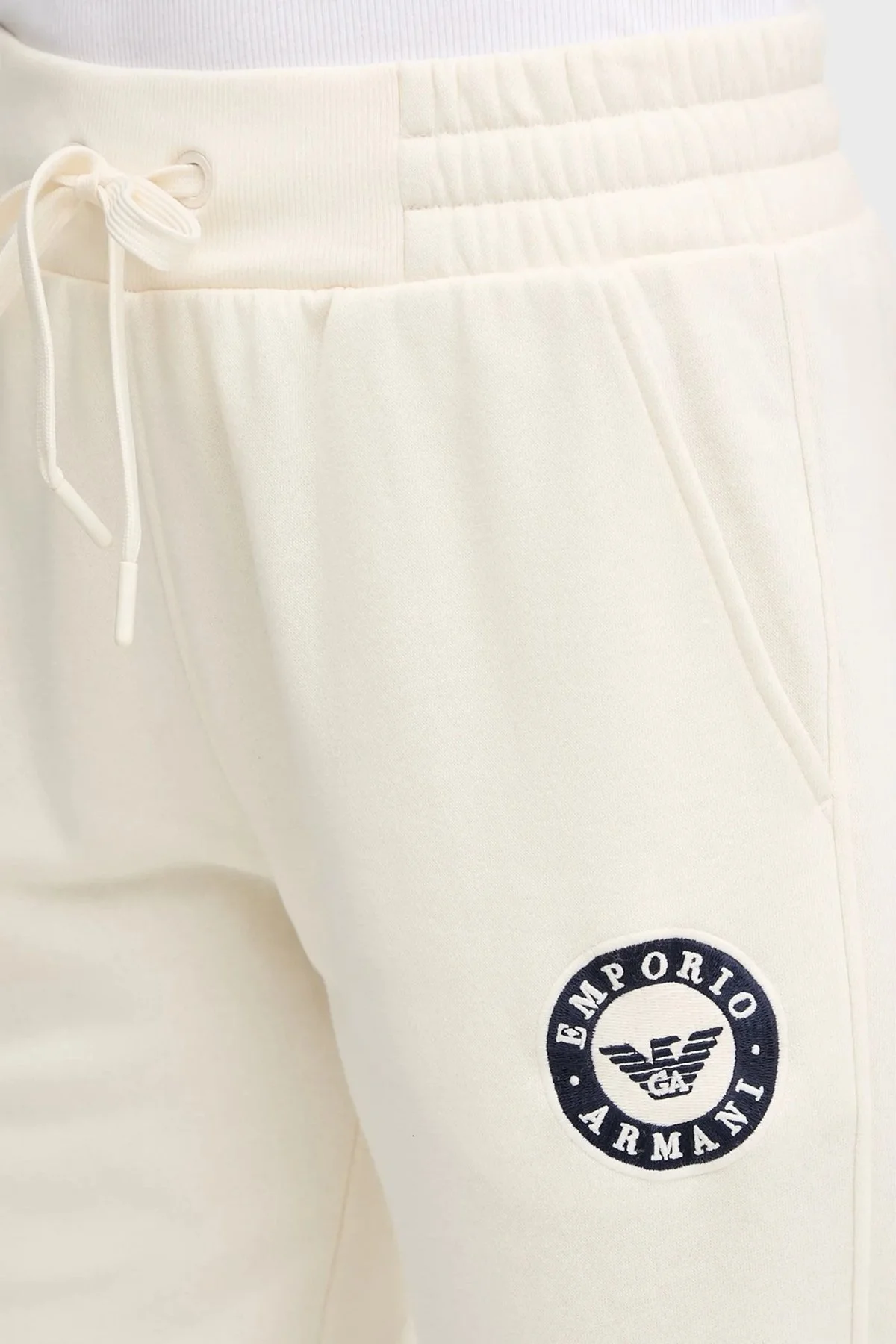 Emporio Armani Pamuklu Relaxed Fit Lastikli Paça Jogger Bayan Pantolon EW001938 AF15363 U1054 EKRU - 4