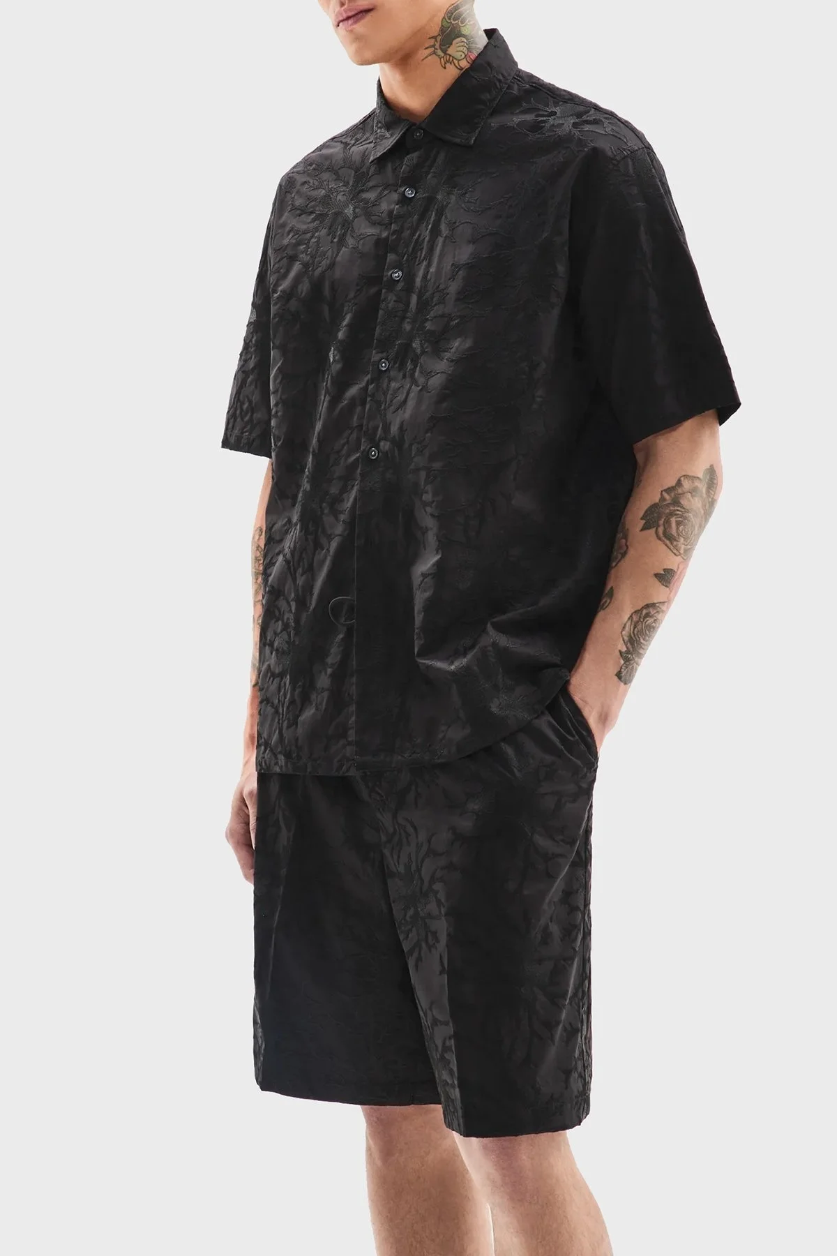 Emporio Armani Pamuklu Relaxed Fit Poplin Erkek Short 3D1PT9 1NQMZ 0999 SİYAH - 4