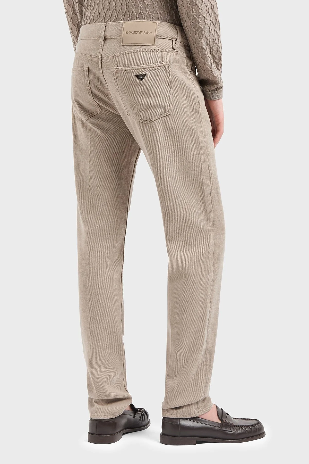 Emporio Armani Pamuklu Skinny Fit Düşük Bel Düz Paça Jeans Erkek Kot Pantolon EM000668 AF12631 U6167 BEJ - 3