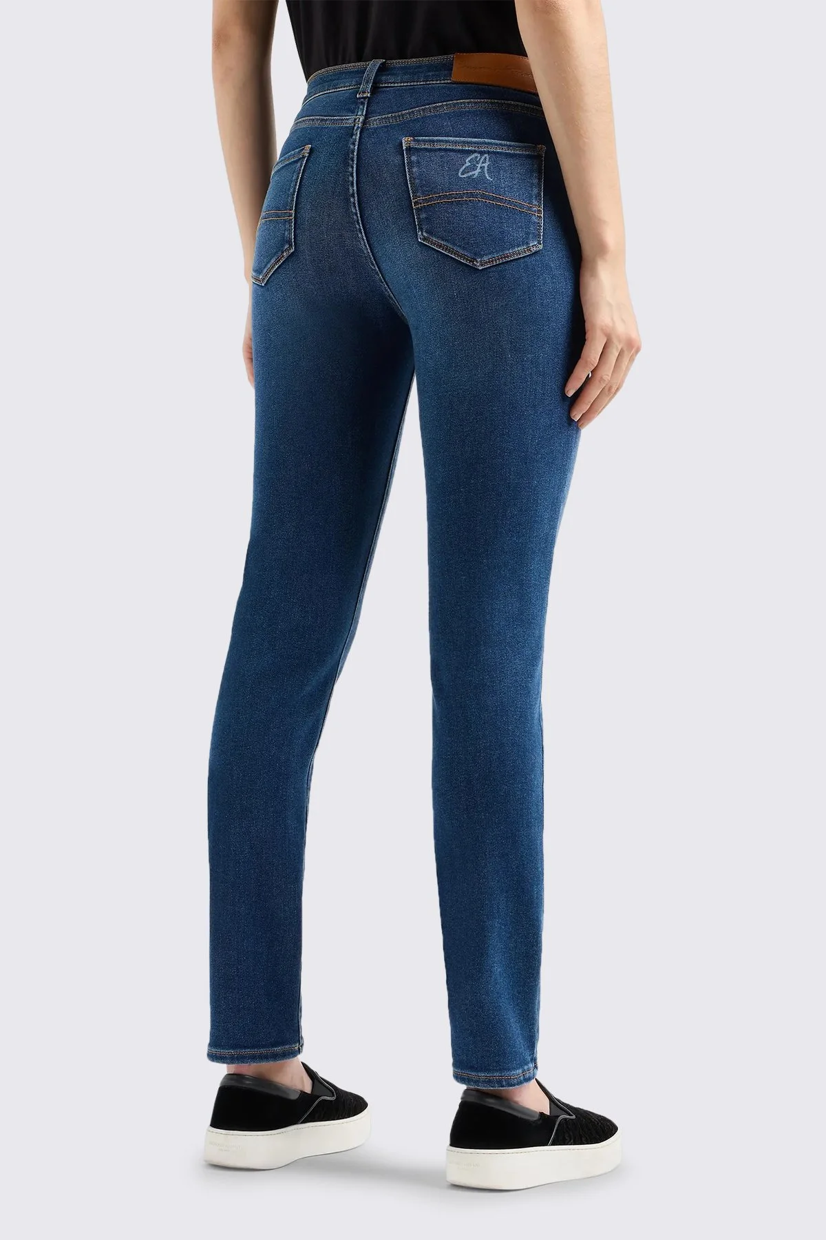 Emporio Armani Pamuklu Skinny Fit Yüksek Bel Jeans Kadın Kot Pantolon 6D2J20 2DUPZ 0942 LACİVERT - 2
