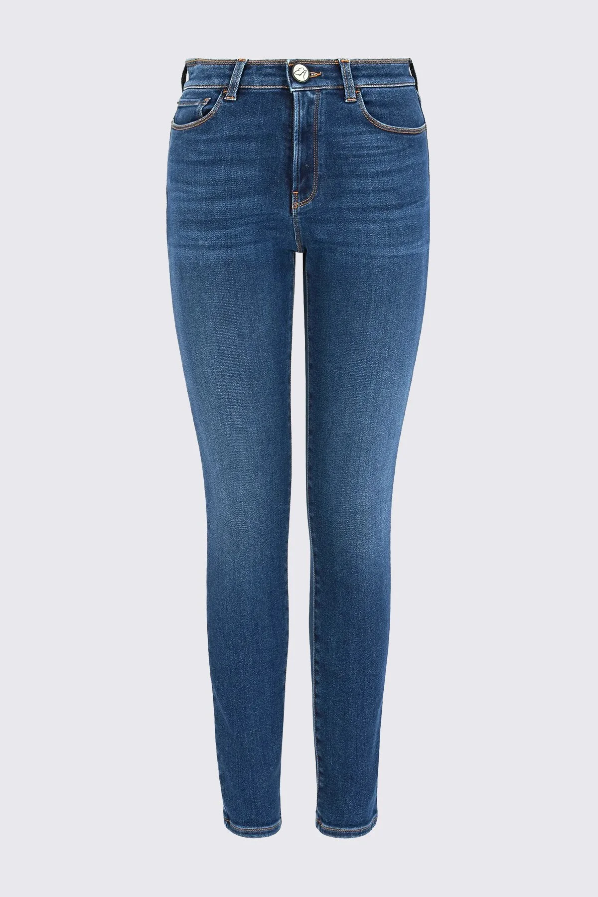 Emporio Armani Pamuklu Skinny Fit Yüksek Bel Jeans Kadın Kot Pantolon 6D2J20 2DUPZ 0942 LACİVERT - 5