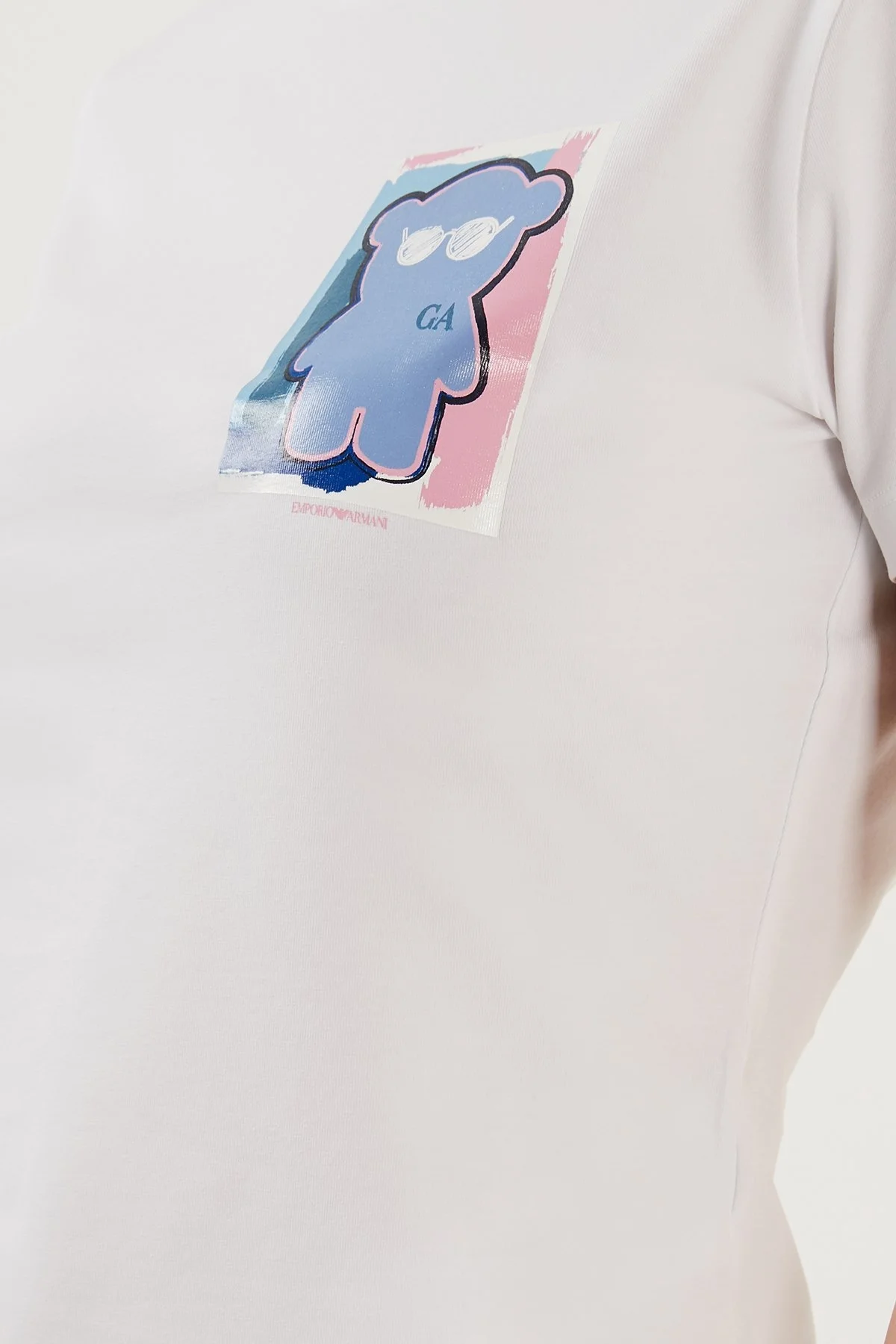 Emporio Armani Pamuklu Slim Fit Bisiklet Yaka Bayan T Shirt 3R2T8D 2J07Z 0100 BEYAZ - 3
