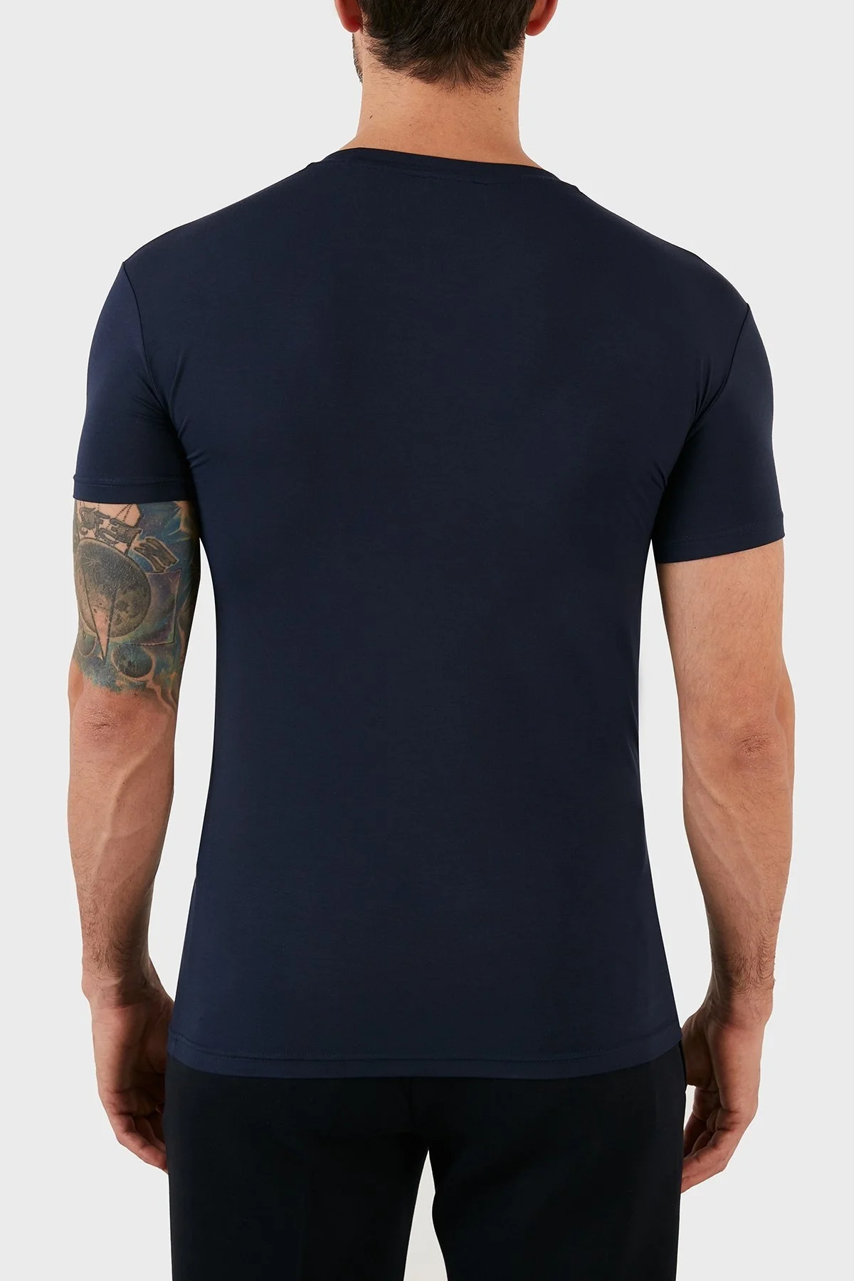 Emporio Armani Pamuklu Slim Fit Bisiklet Yaka Erkek T Shirt 111035 2F511 00135 LACİVERT - 5