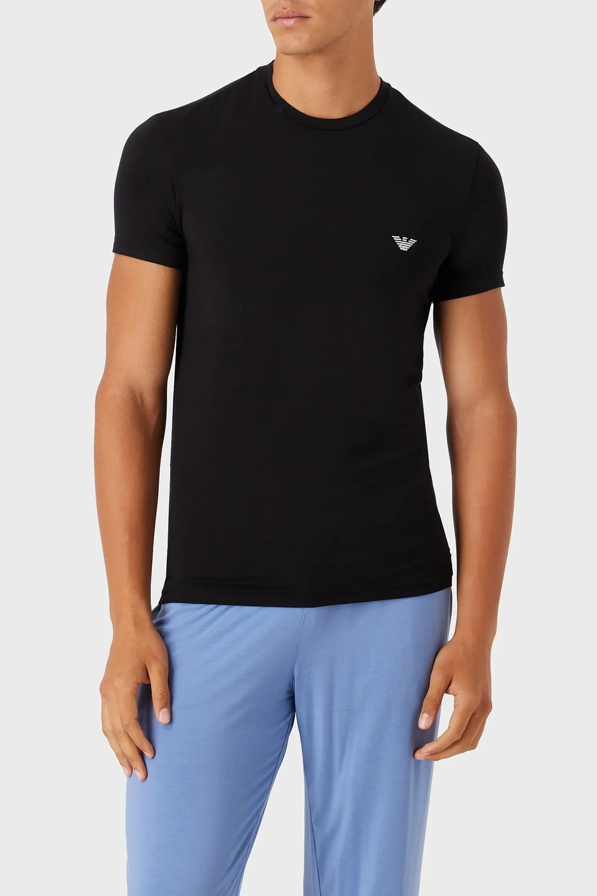 Emporio Armani Pamuklu Slim Fit Bisiklet Yaka Erkek T Shirt 111971 3F511 00020 SİYAH - 1